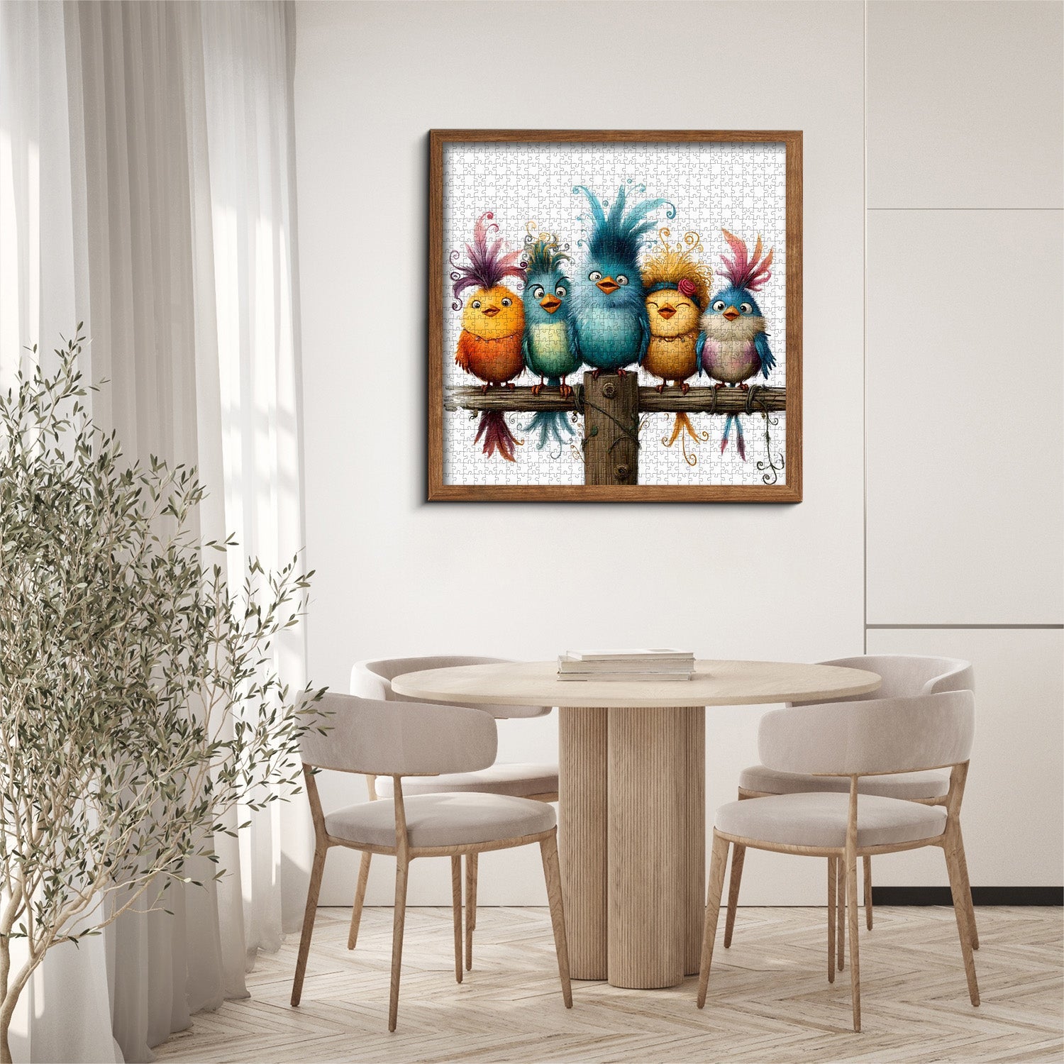 Puzzle con uccelli dei cartoni animati, 1000 pezzi