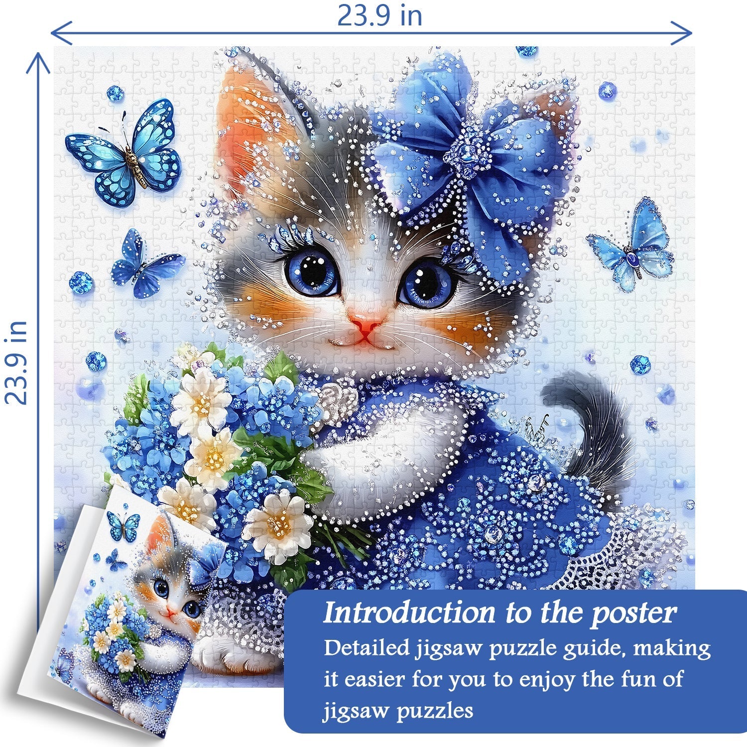 The Sapphire Kitten Jigsaw Puzzle 1000 Pieces