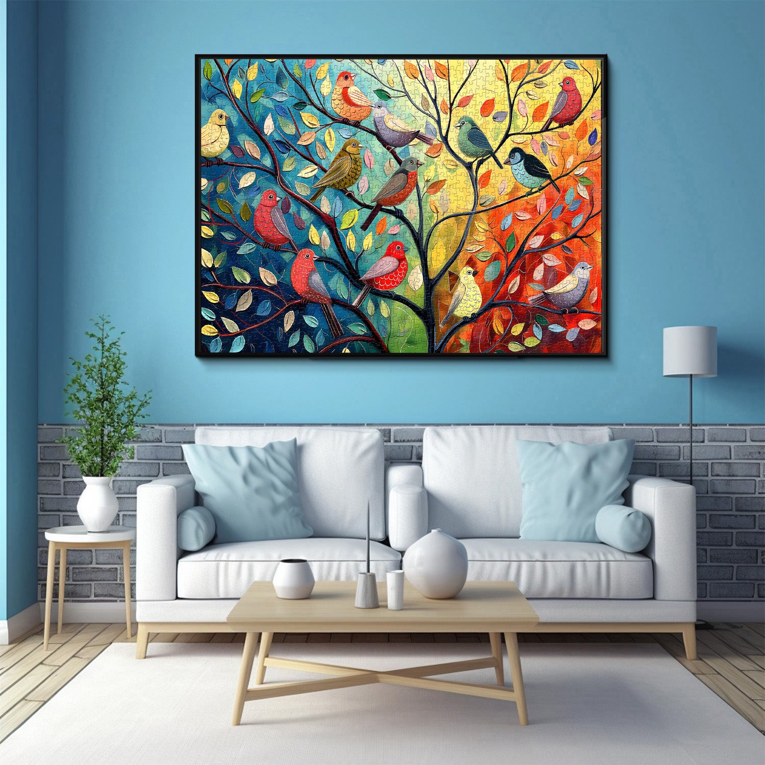 Pun puzzle a fila di gregge in fiore 1000 pezzi