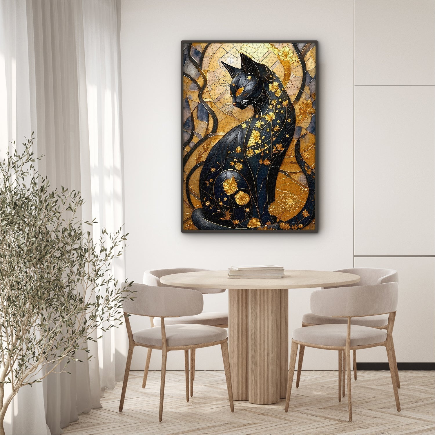 Black Gold Cat Jigsaw Puzzle 1000 Pieces