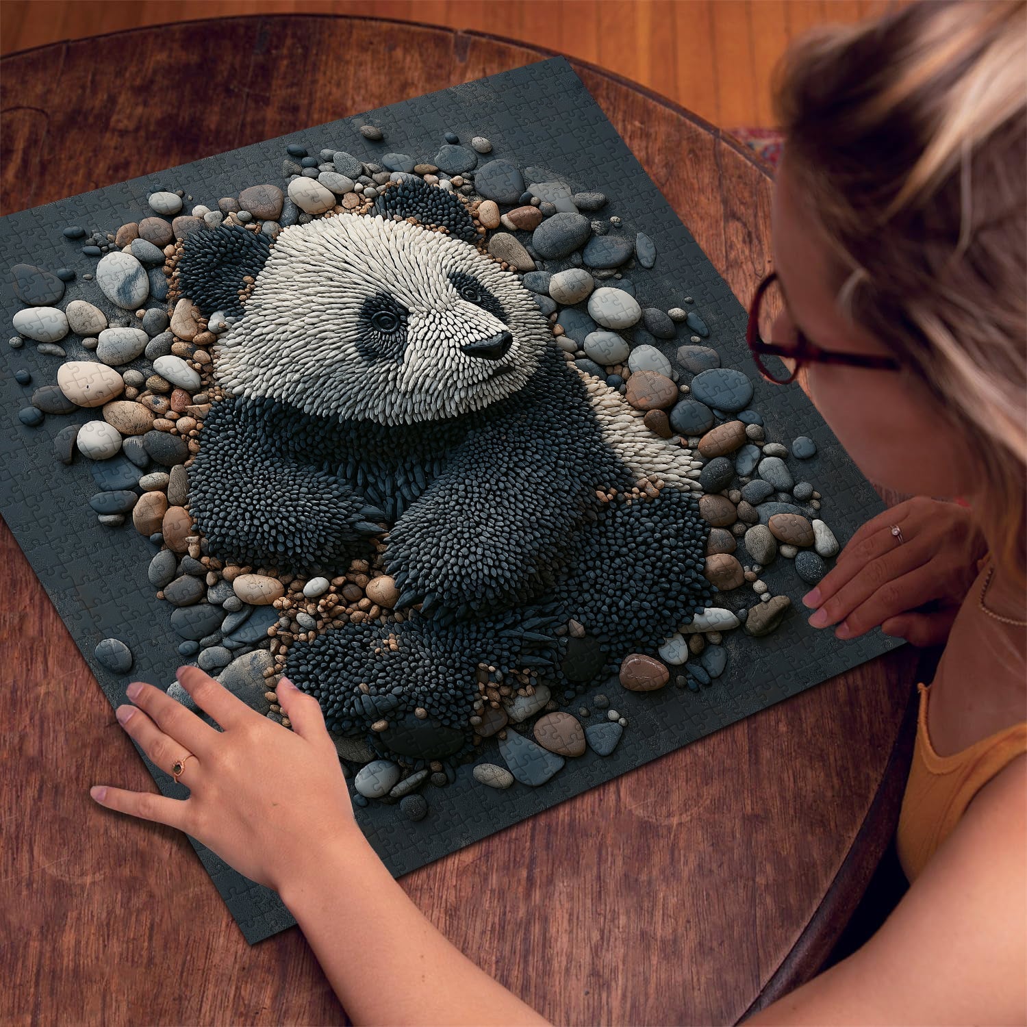 Rock Art Panda Jigsaw Puzzles 1000 piezas