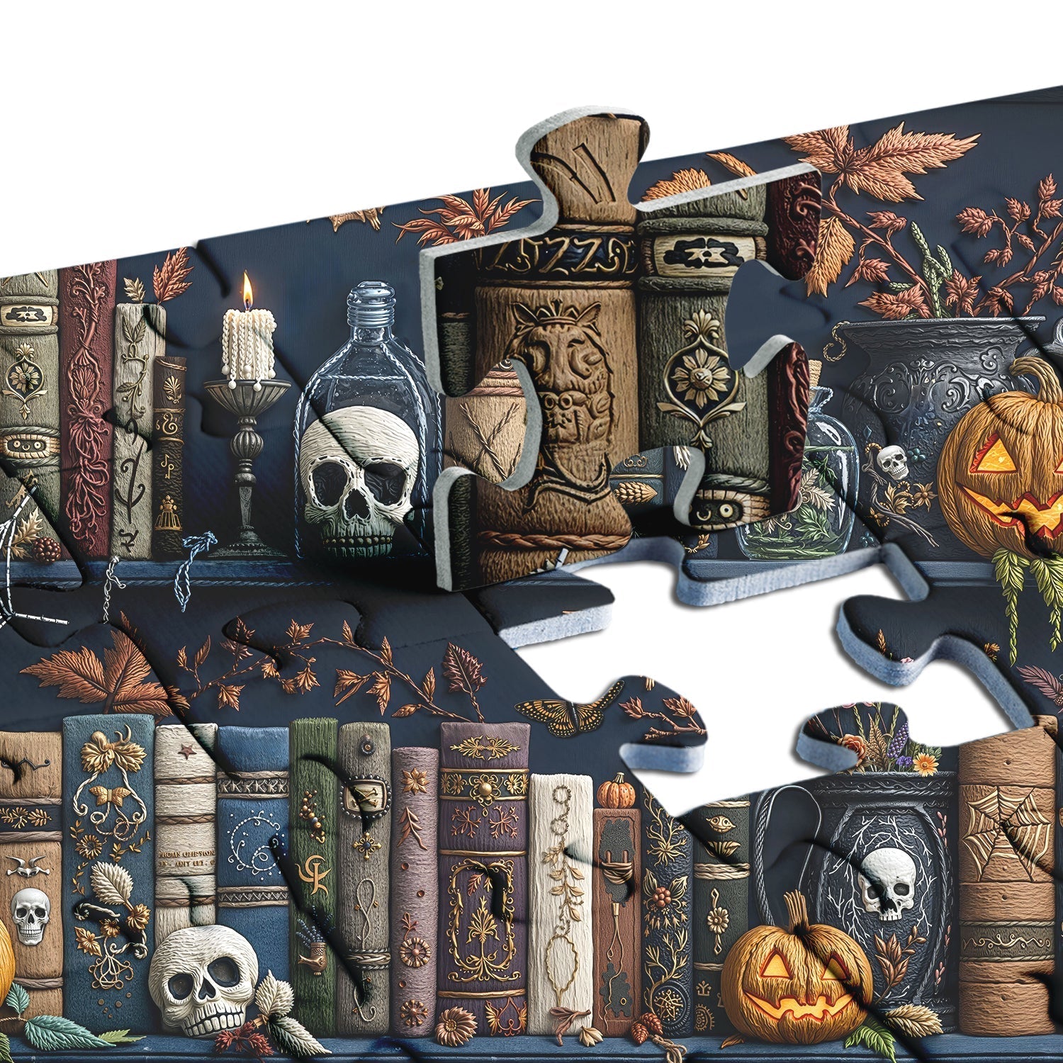 Spooky Bookshelf Nights Rompecabezas 1000 piezas