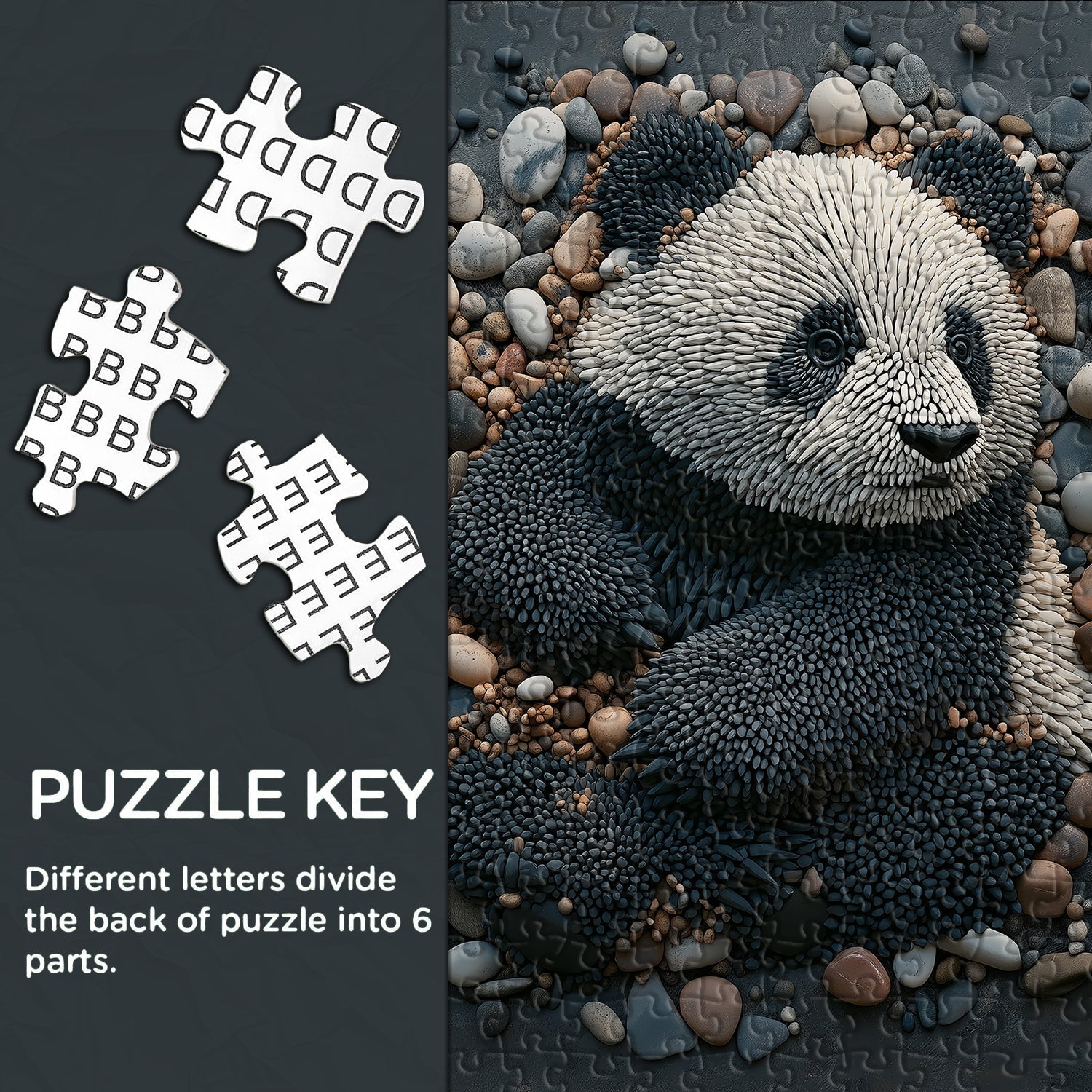 Rock Art Panda Jigsaw Puzzles 1000 piezas