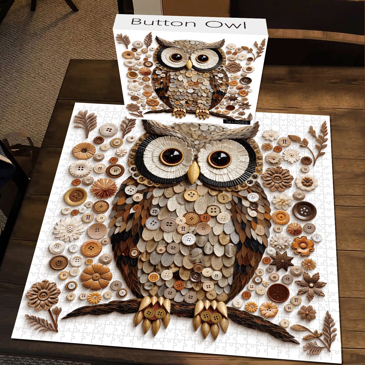 Botón Owl Jigsaw Puzzle 1000 piezas