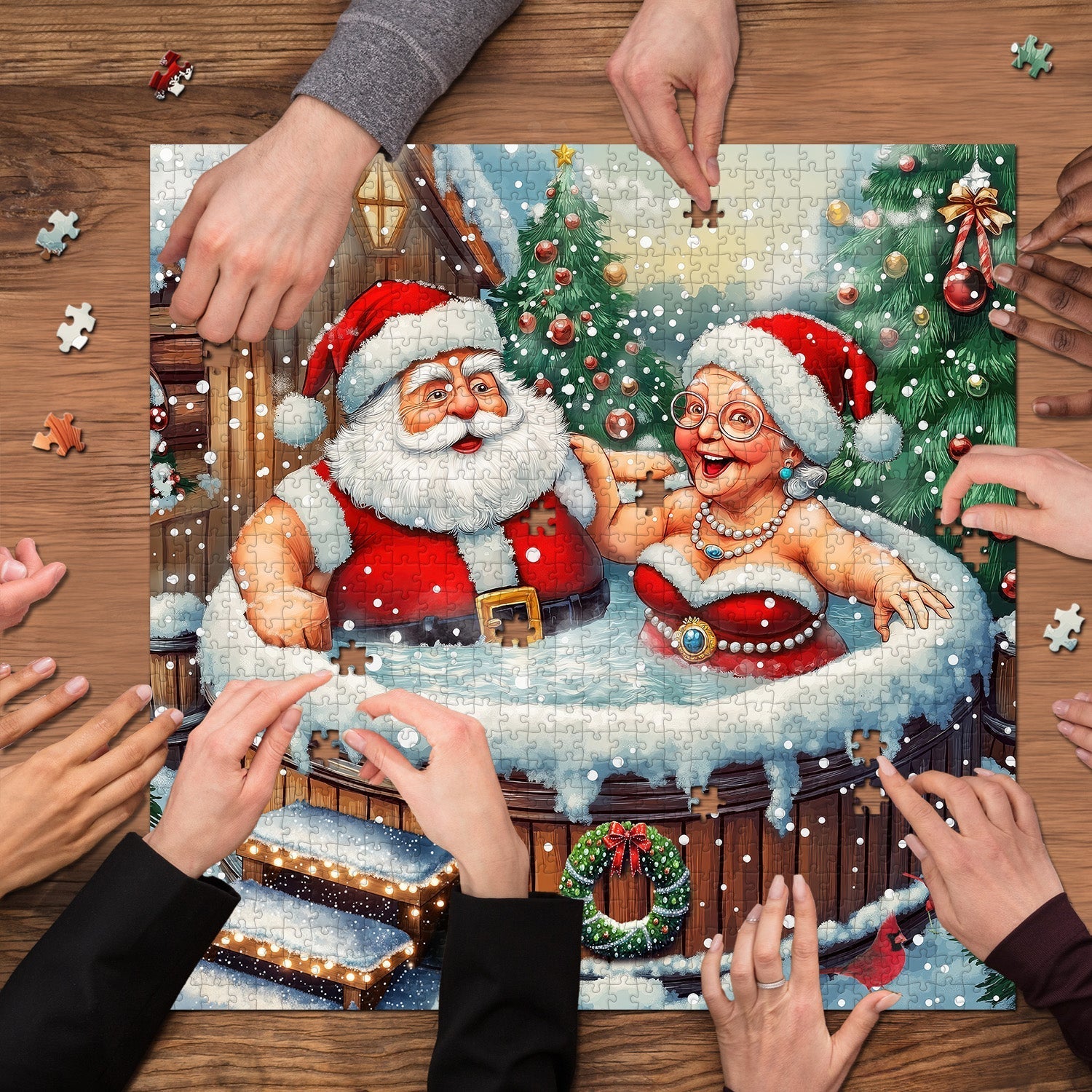 Christmas Hot Spring Time Jigsaw Puzzle 1000 Pieces