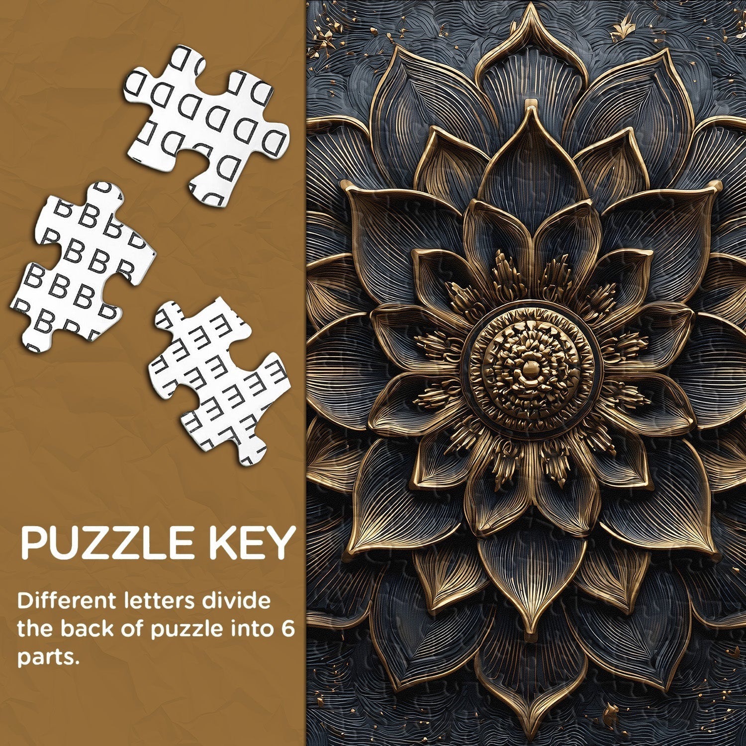 Rompecabezas de flor de oro negro Puzzle 1000 piezas