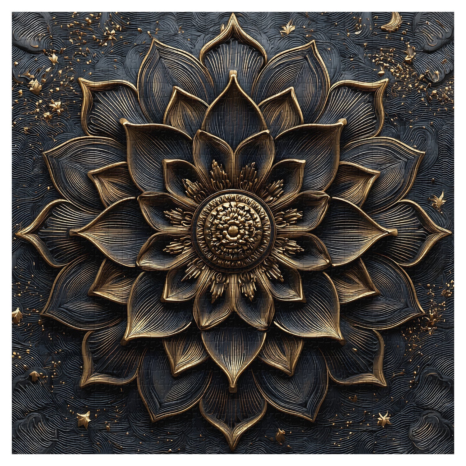 Rompecabezas de flor de oro negro Puzzle 1000 piezas