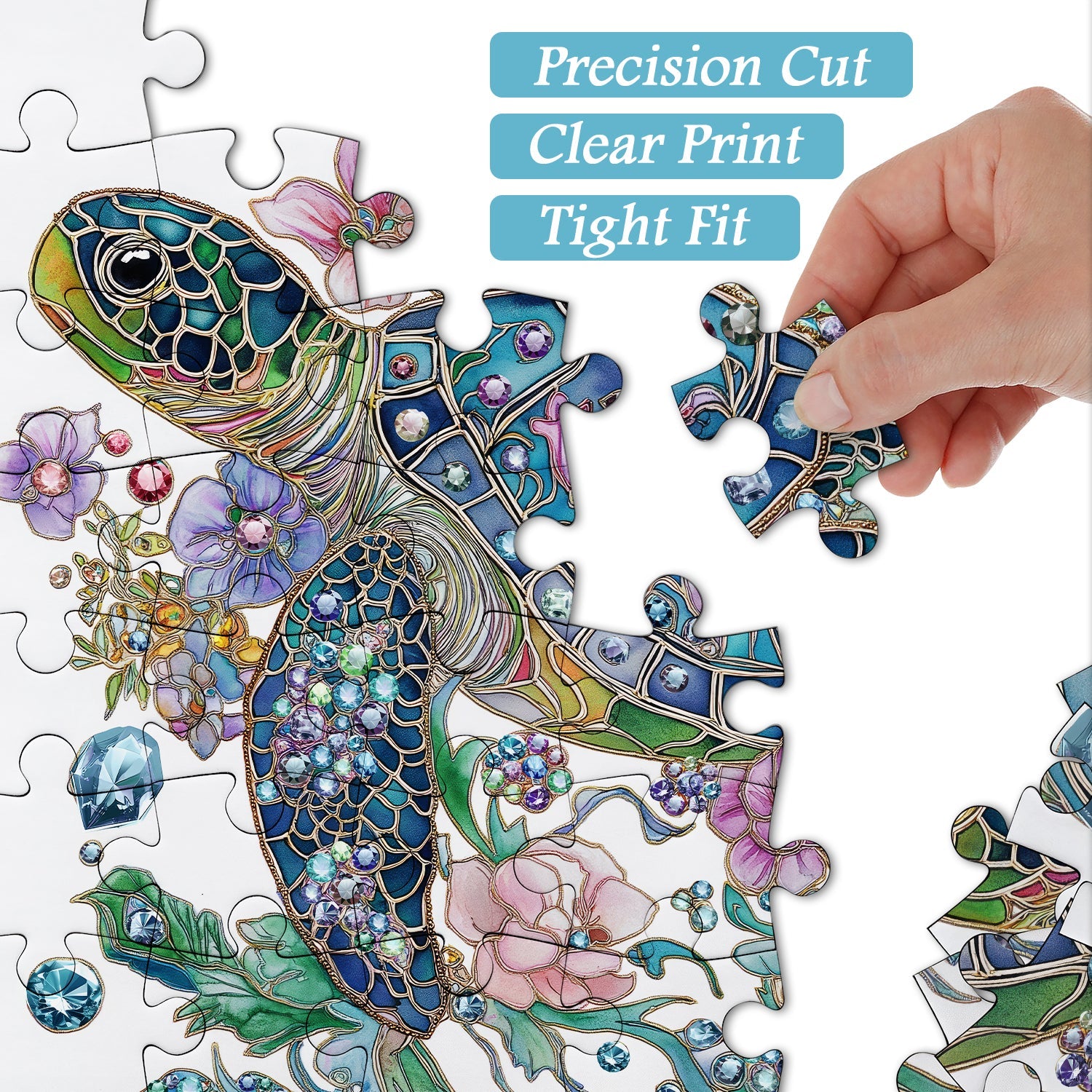 Pielle de rompecabezas de tortuga brillante 1000 piezas