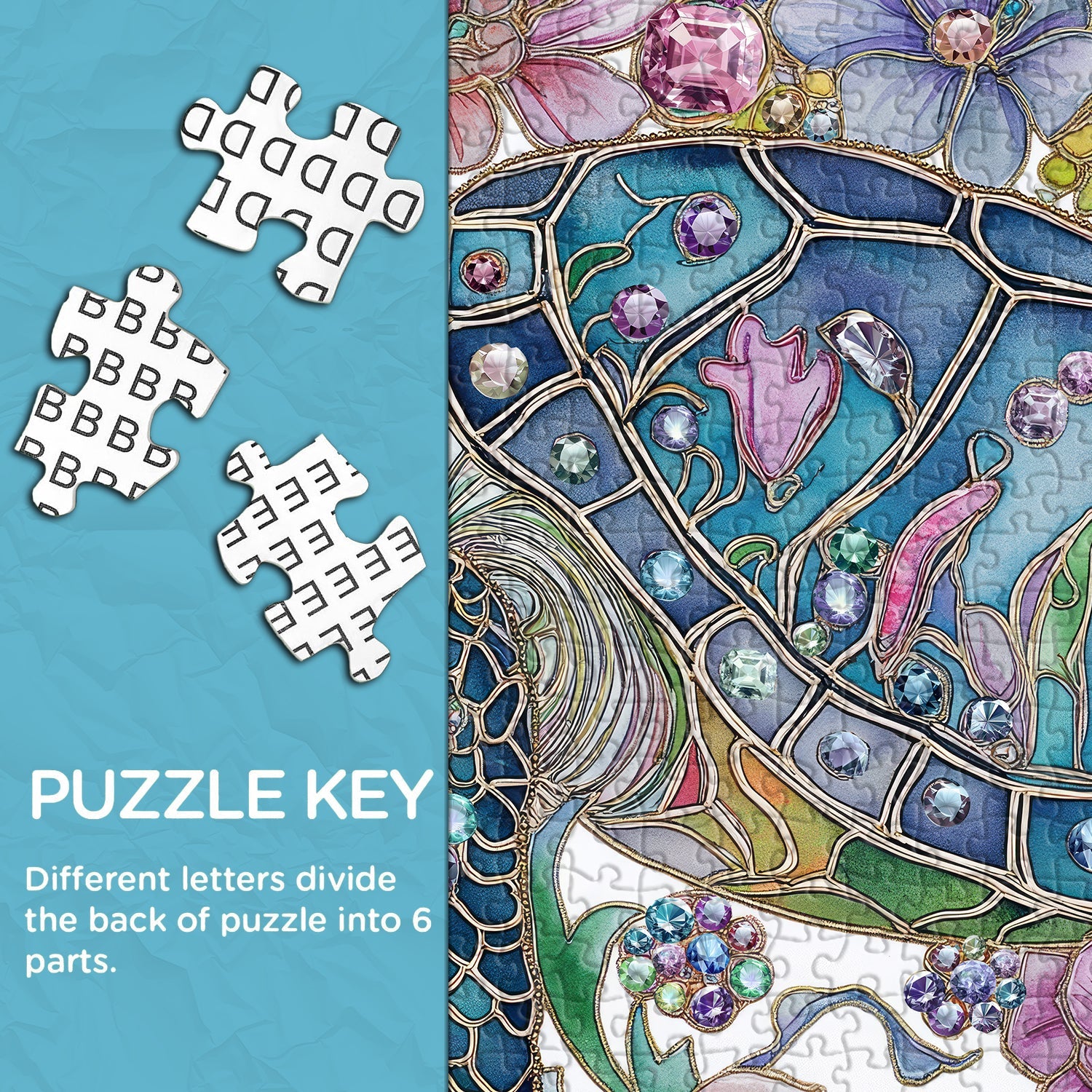 Pielle de rompecabezas de tortuga brillante 1000 piezas