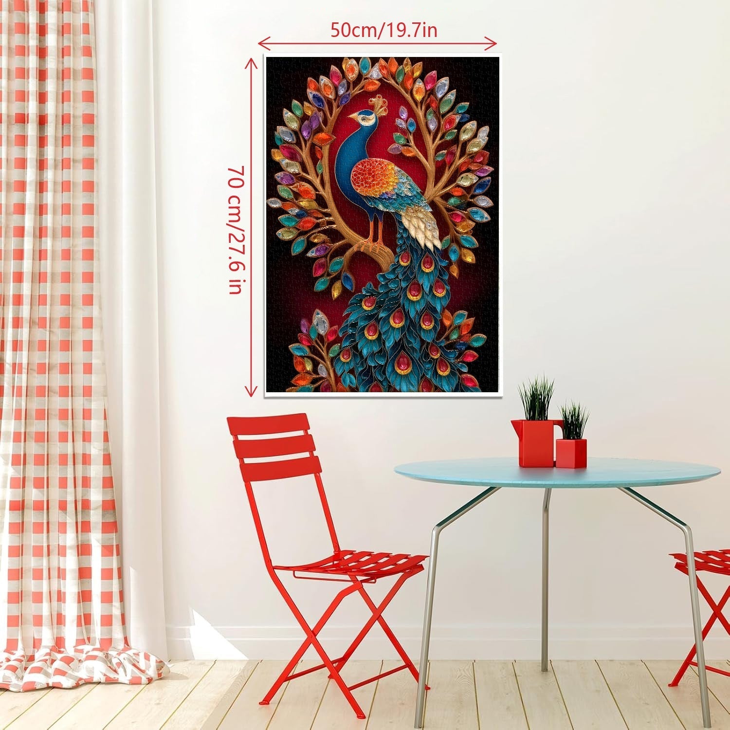 Rompecabezas de pavo real con joyas, 1000 piezas