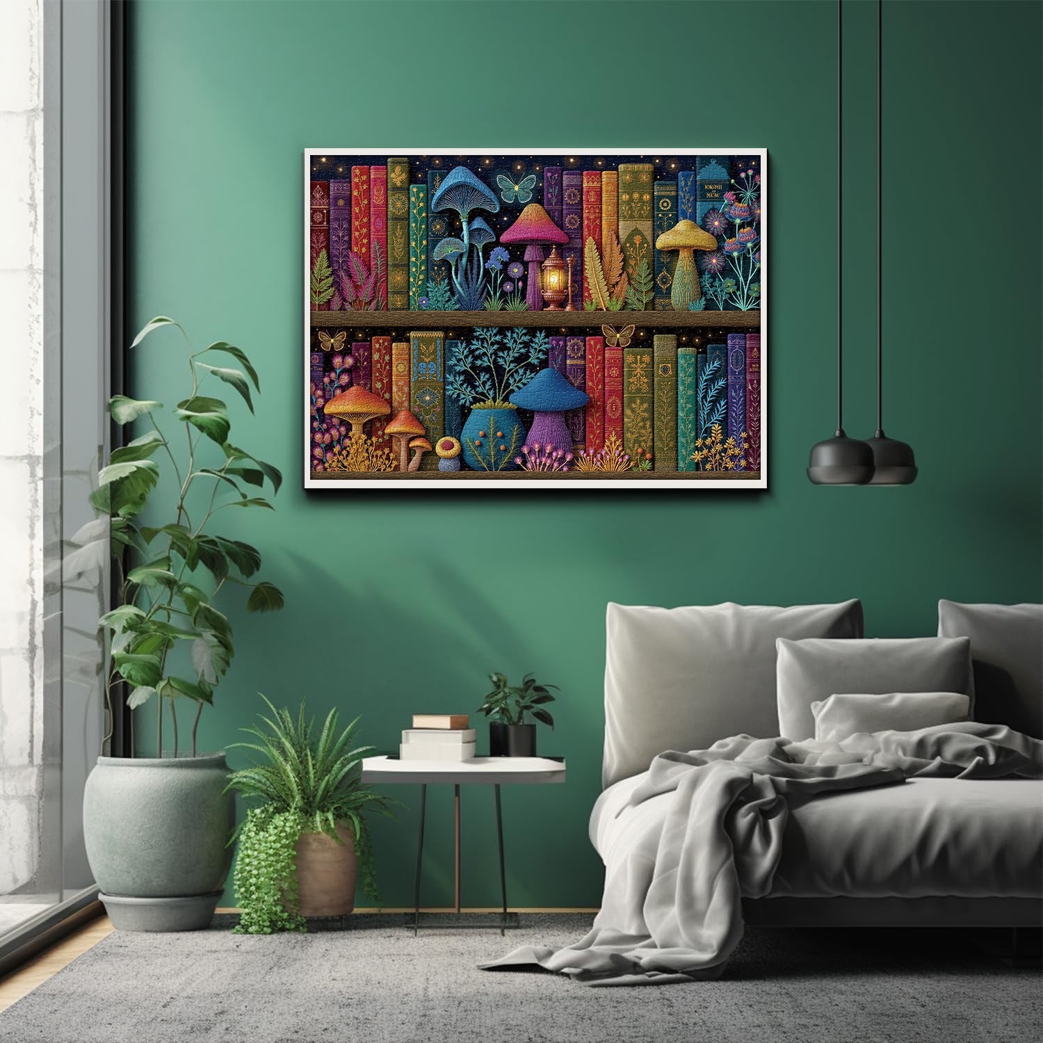 Biblioteca de champiñones encantado rompecabezas 1000 piezas
