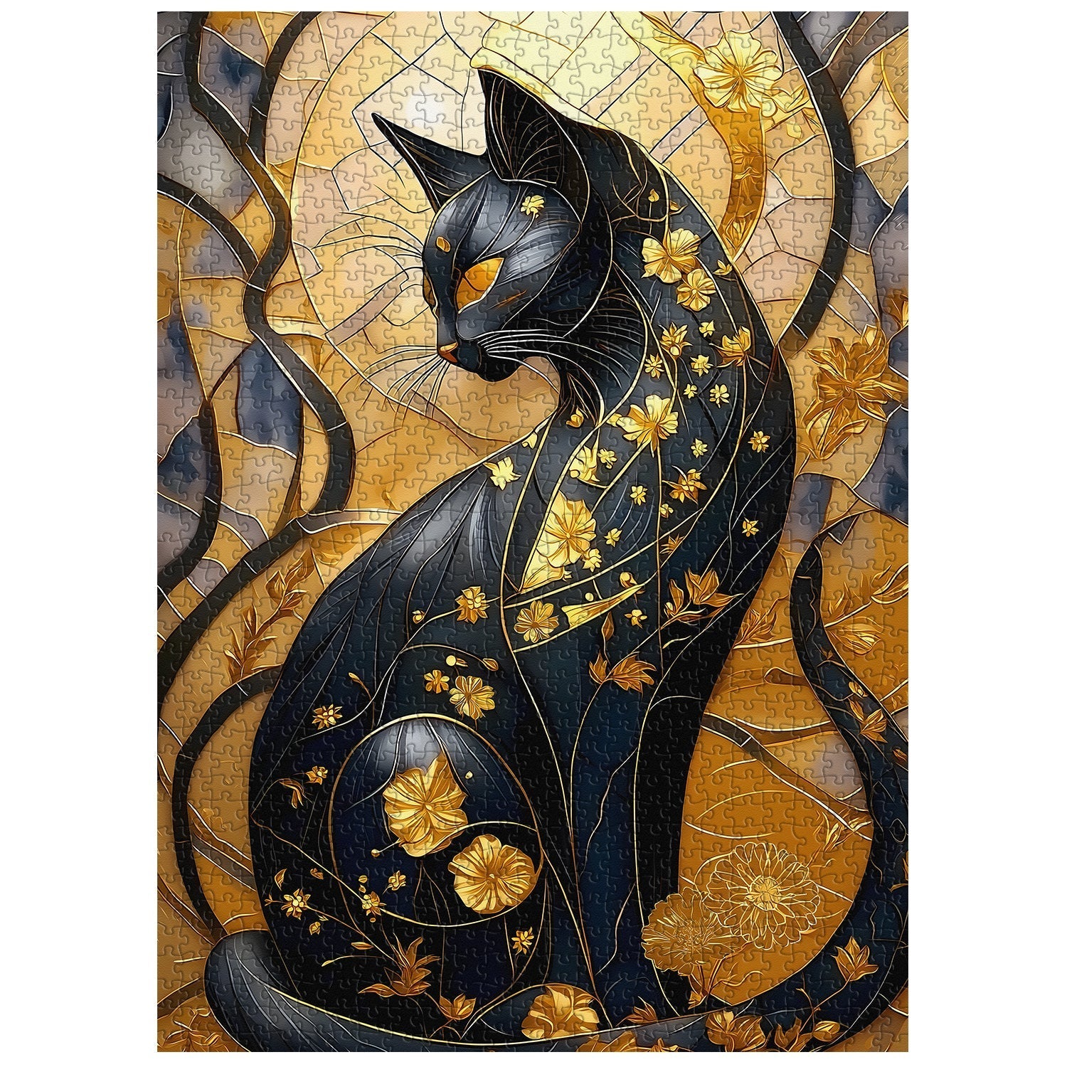 Black Gold Cat Jigsaw Puzzle 1000 Pieces