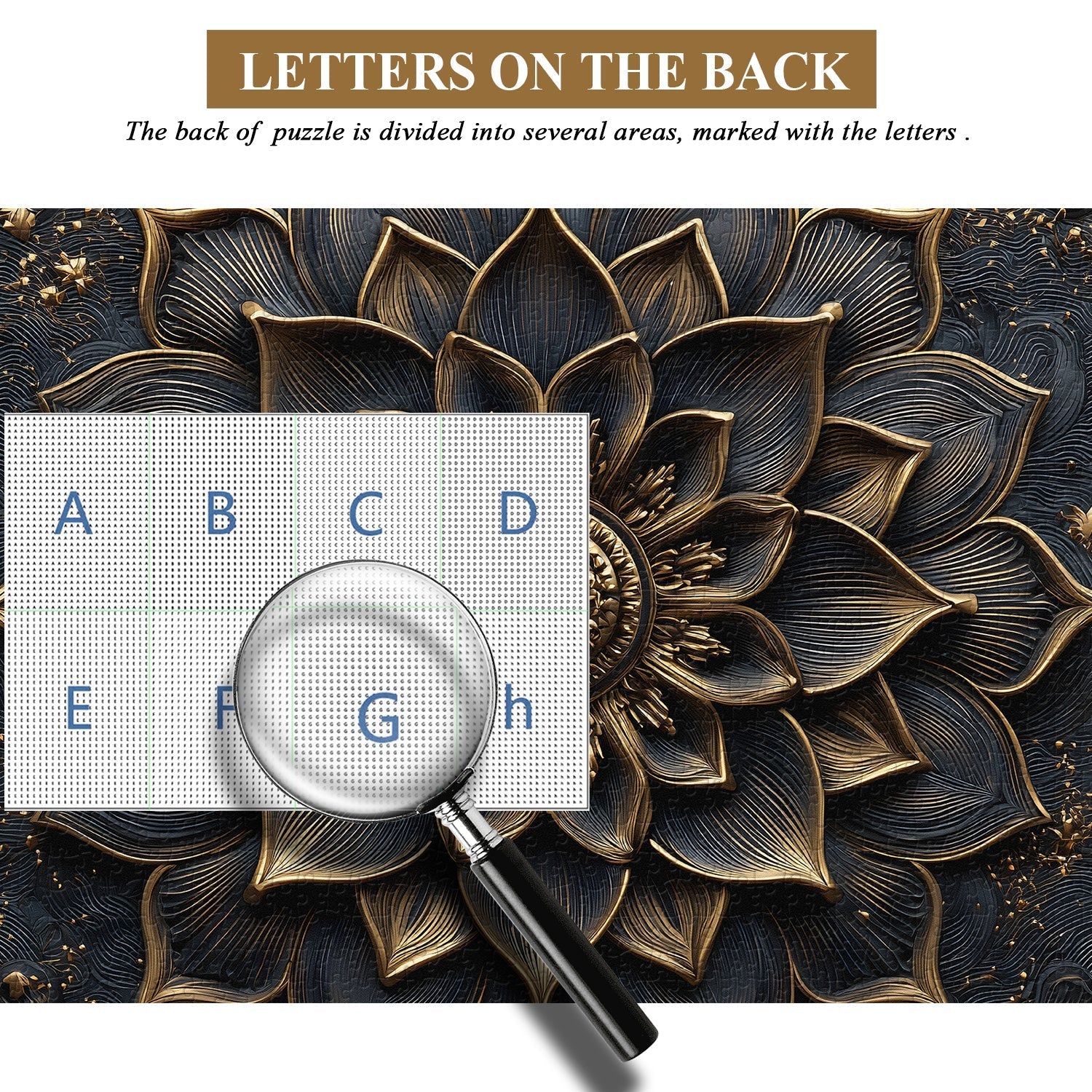 Rompecabezas de flor de oro negro Puzzle 1000 piezas