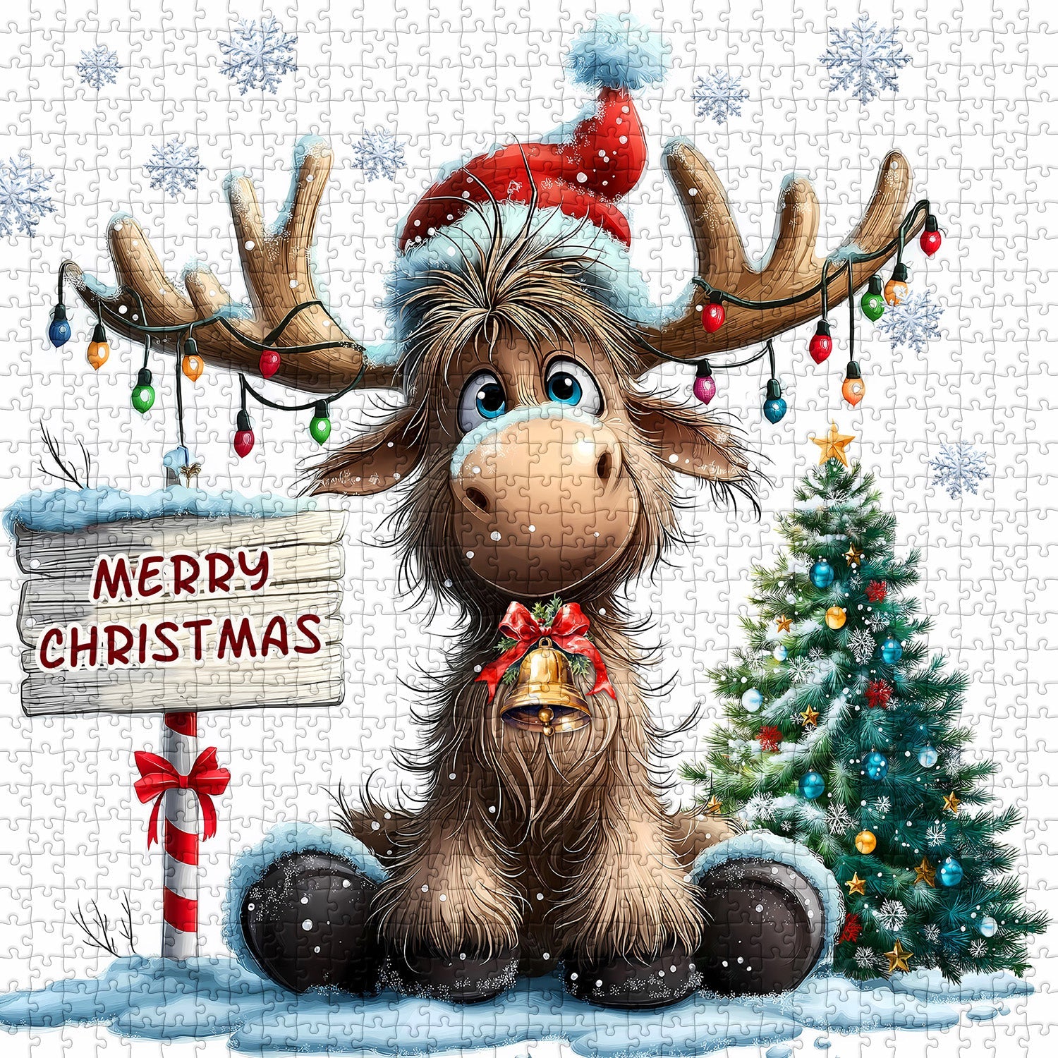 Elk Christmas Celebration Jigsaw Puzzles 1000 Pieces