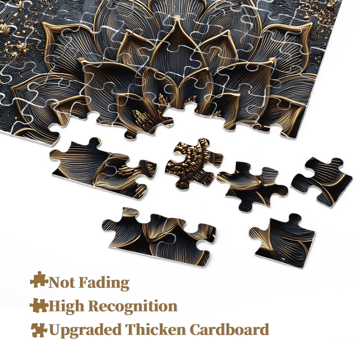 Rompecabezas de flor de oro negro Puzzle 1000 piezas