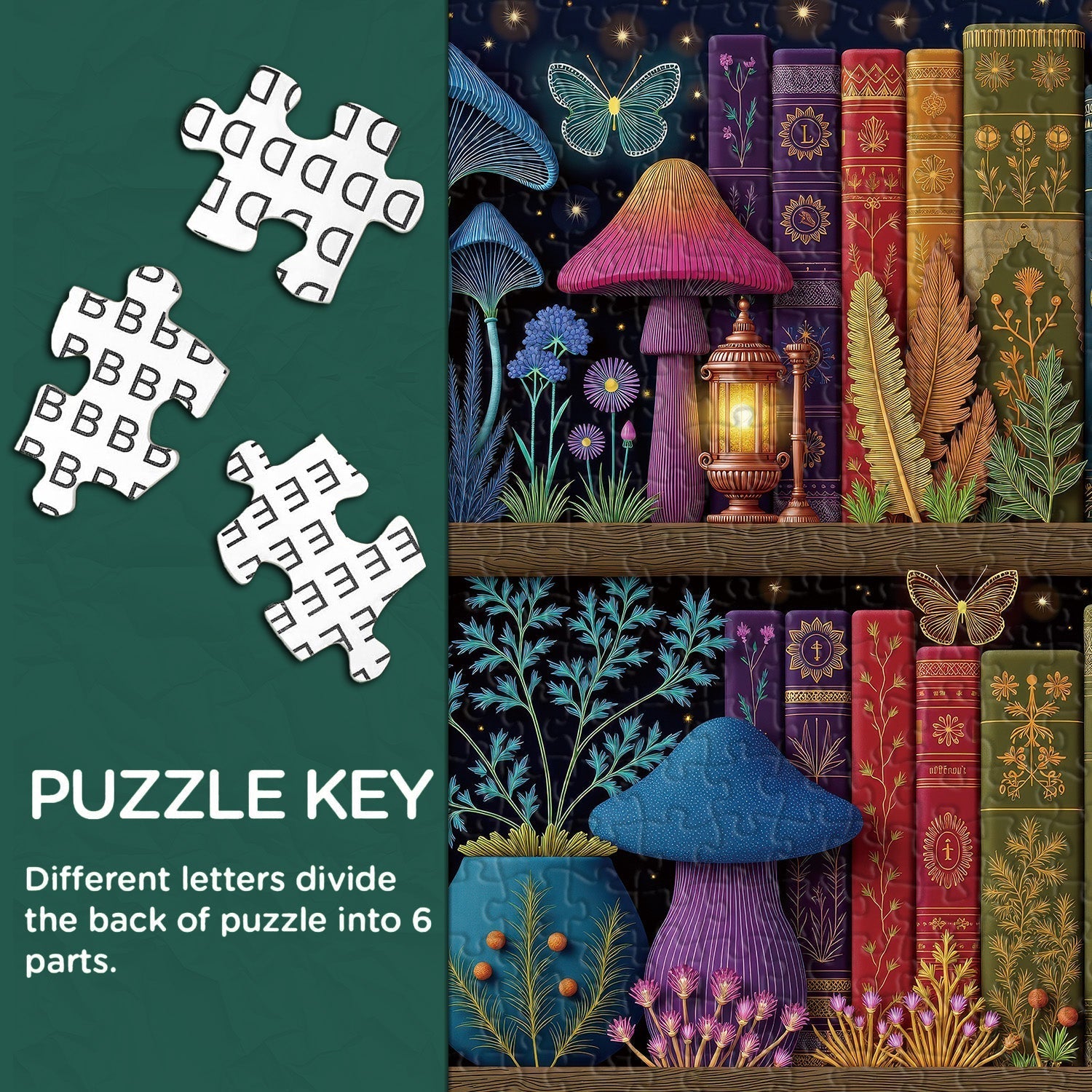 Biblioteca de champiñones encantado rompecabezas 1000 piezas