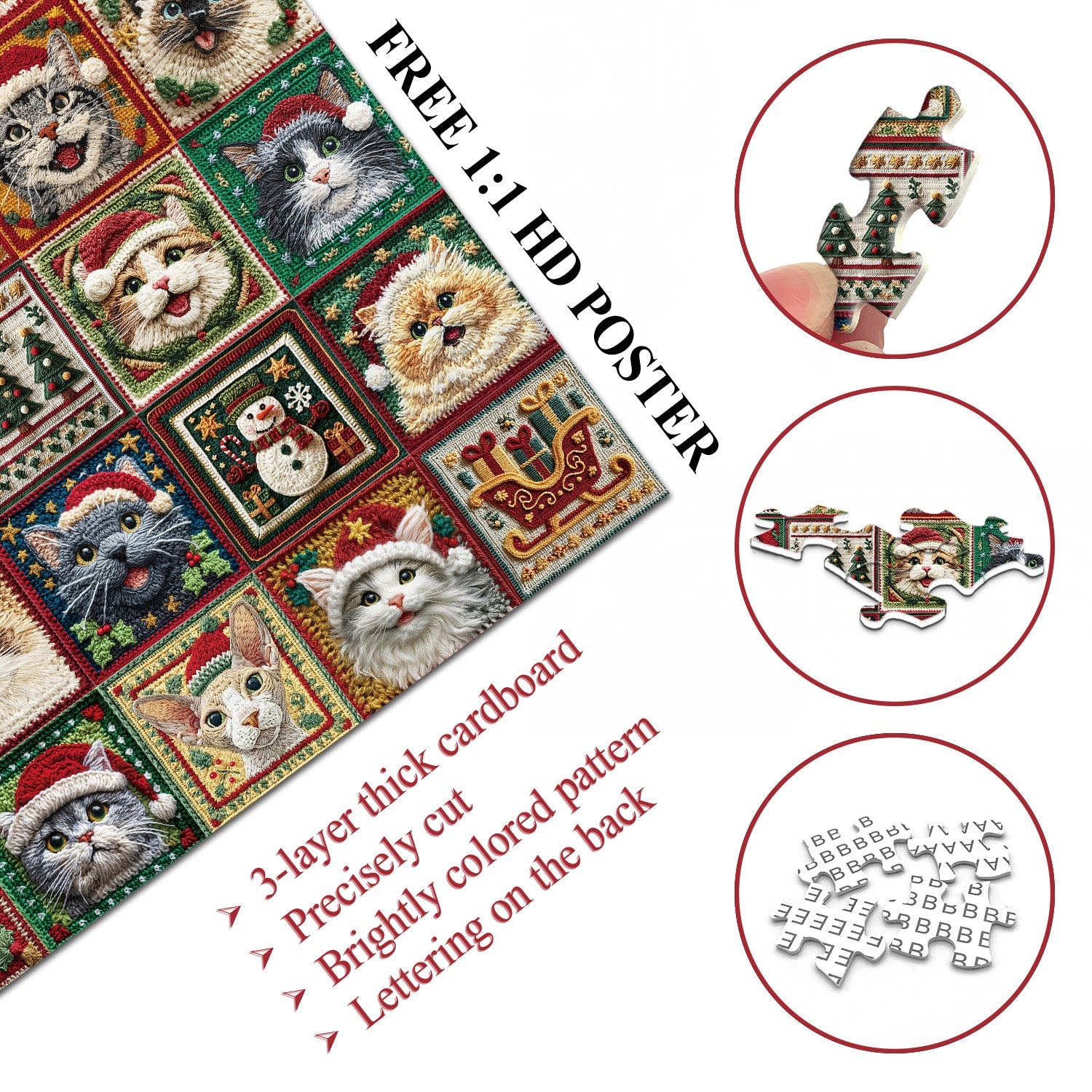Christmas Cats Jigsaw Puzzles 1000 Pieces