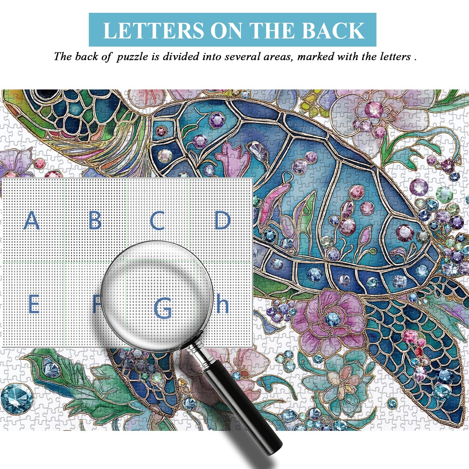 Pielle de rompecabezas de tortuga brillante 1000 piezas