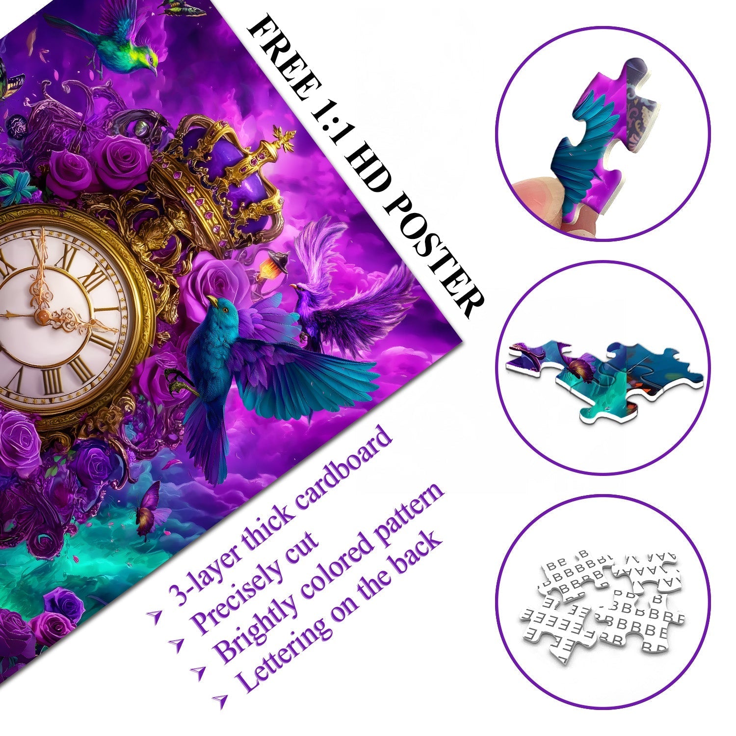 Puzzle Rose E Tempo 1000 Pezzi