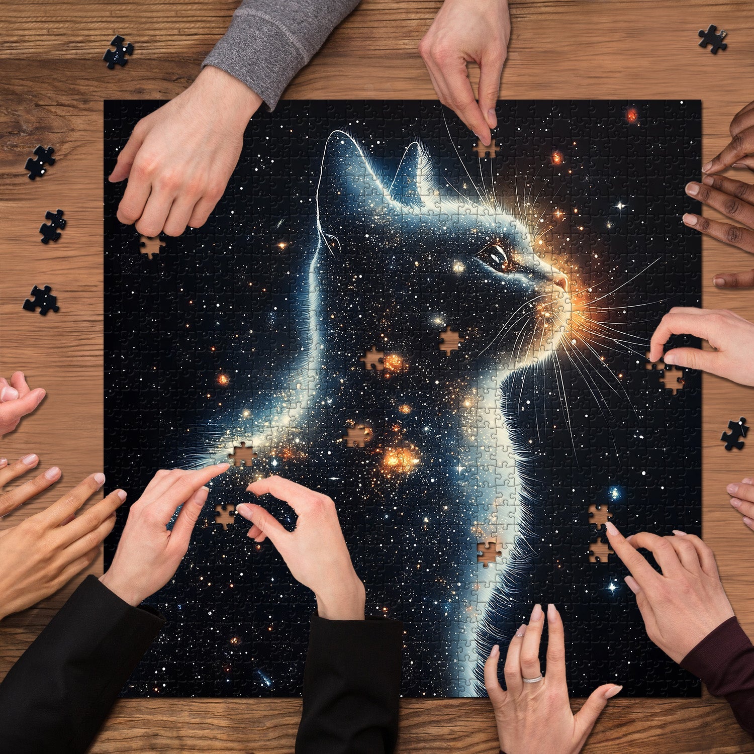 Dreamy Star Cat Jigsaw Puzzle 1000 Pieces
