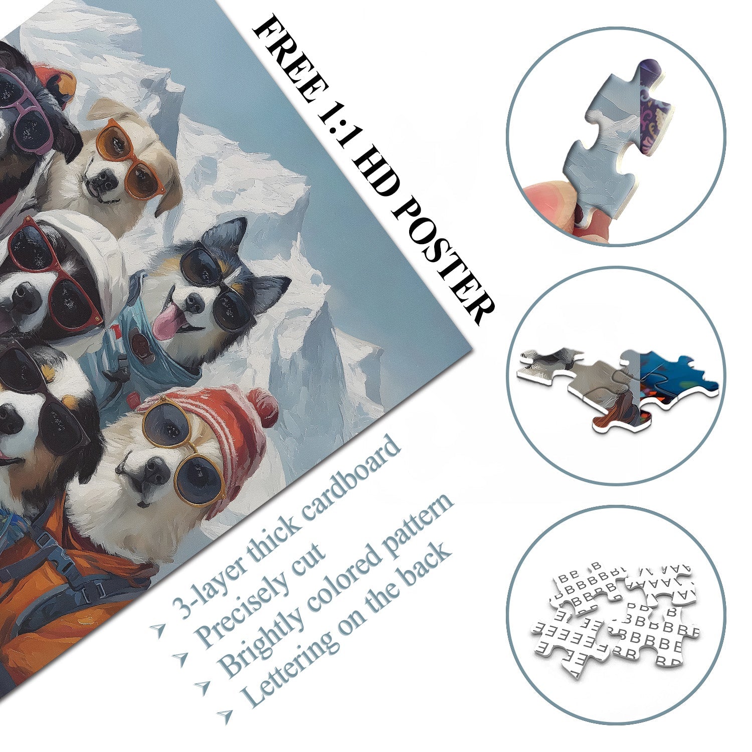 Ski Dog Team Stuzzine Puzzle 1000 pezzi