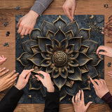 Rompecabezas de flor de oro negro Puzzle 1000 piezas
