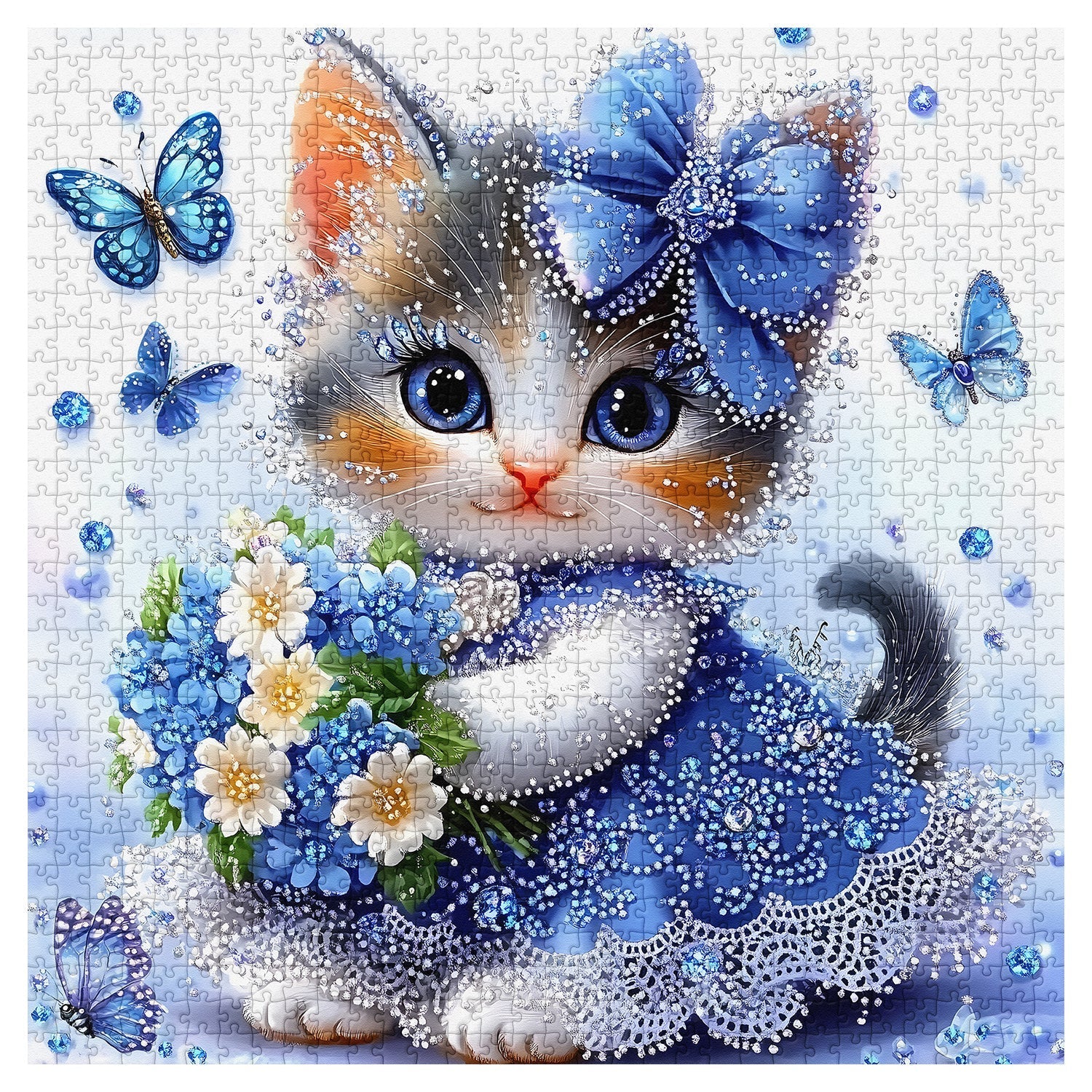 The Sapphire Kitten Jigsaw Puzzle 1000 Pieces