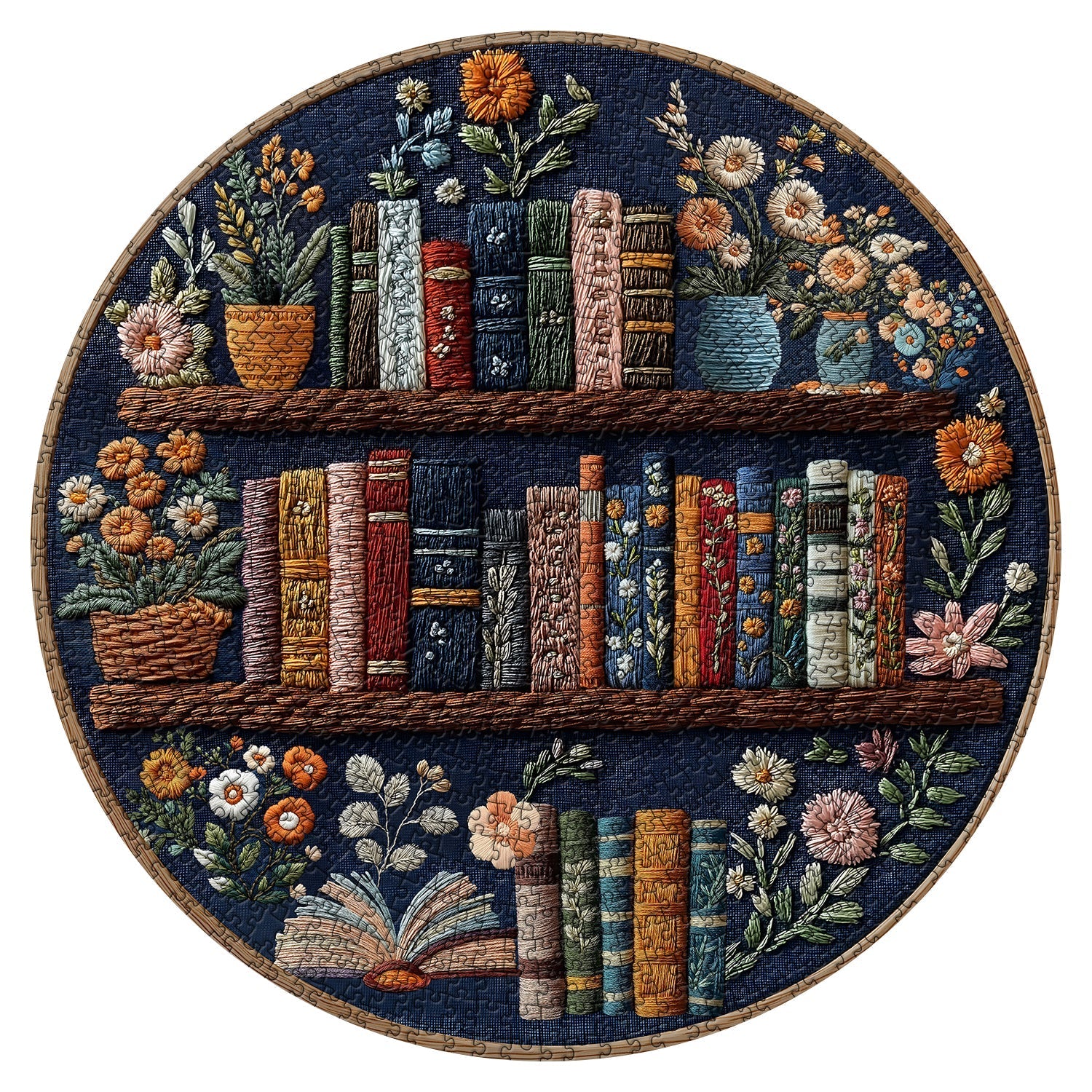 Floral Bookshelf Jigsaw Puzzles 1000 Pieces