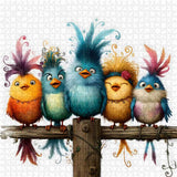 Puzzle con uccelli dei cartoni animati, 1000 pezzi