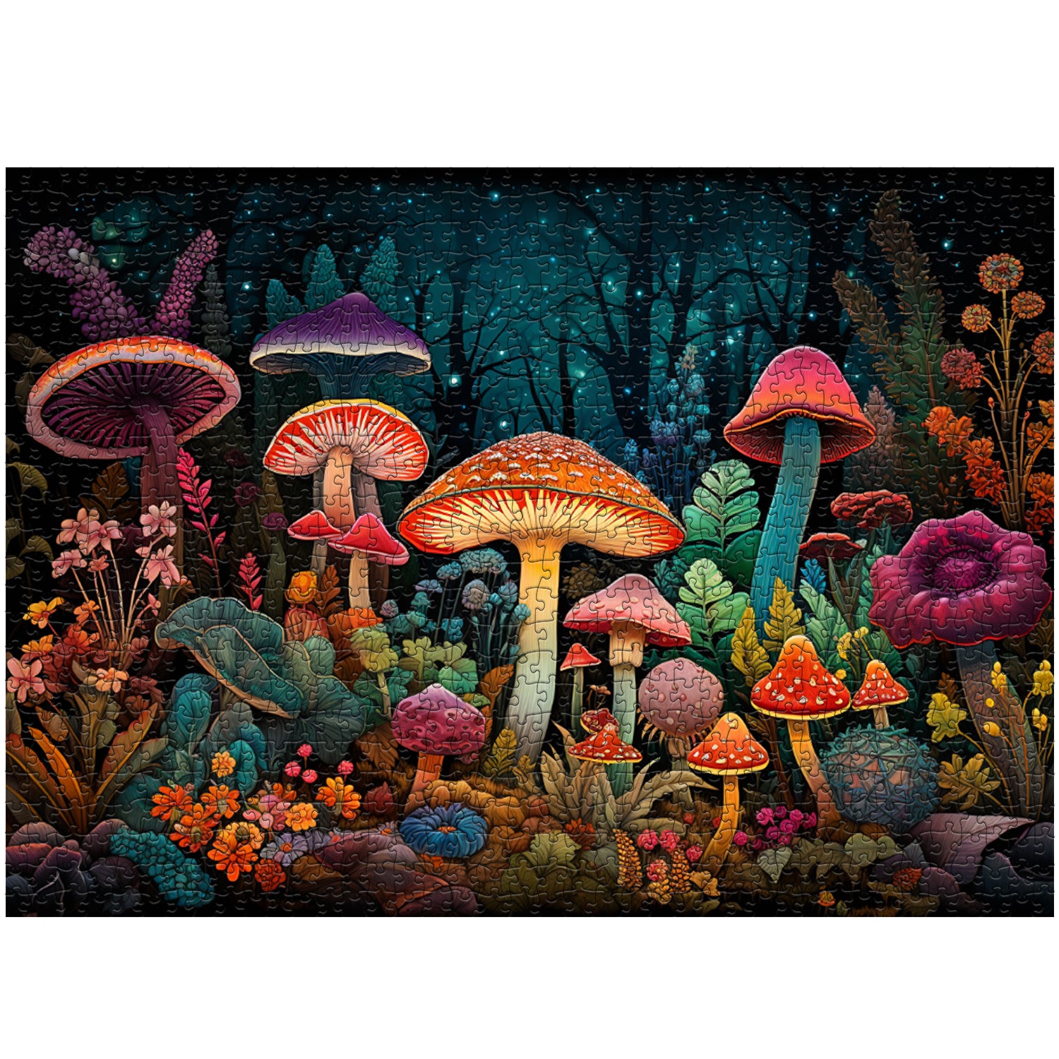 Rompecabezas del bosque de hongos 1000 piezas