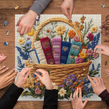 Libros florales Basket Rompecabezas Pizzles 1000 piezas