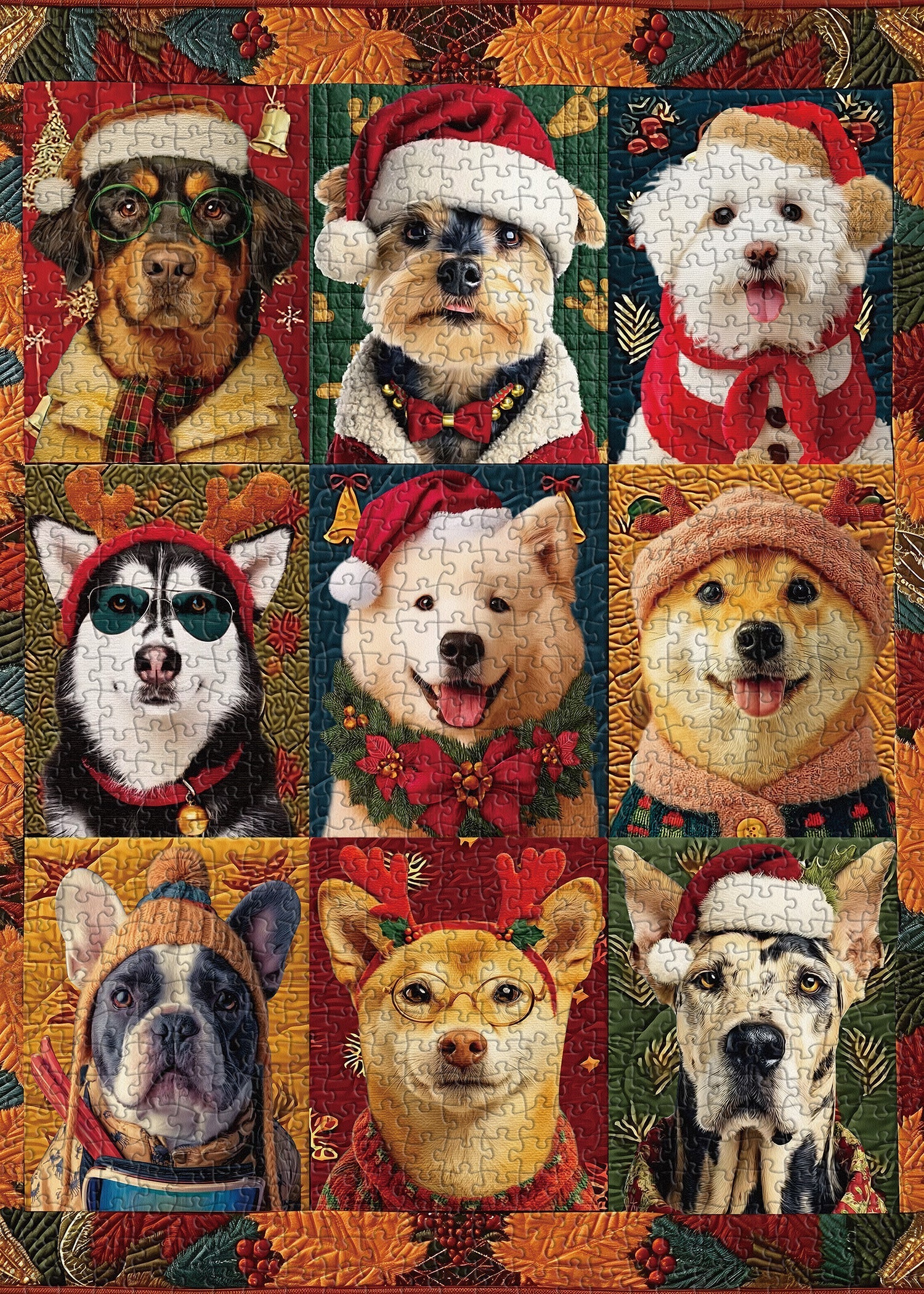 Perros de Navidad rompecabezas rompecabezas 1000 piezas