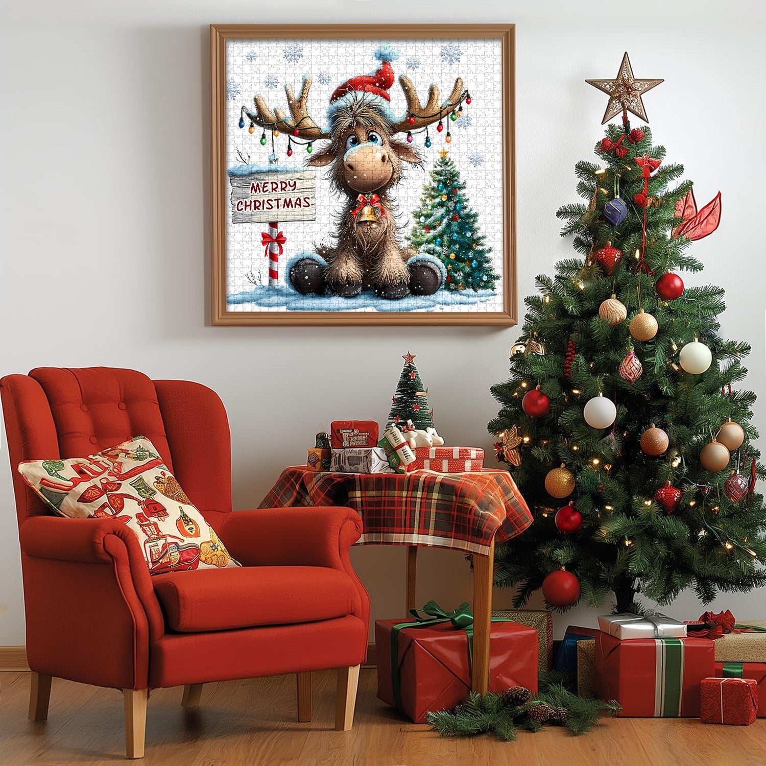 Elk Christmas Celebration Jigsaw Puzzles 1000 Pieces