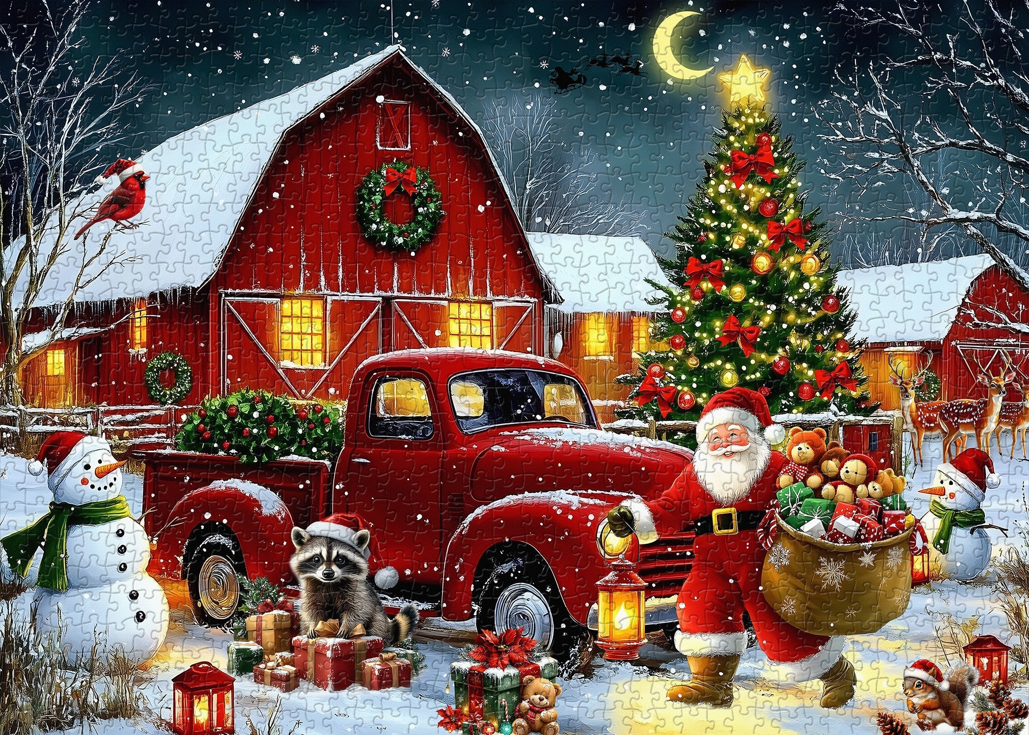 Buon natale notturno puzzle 1000 pezzo