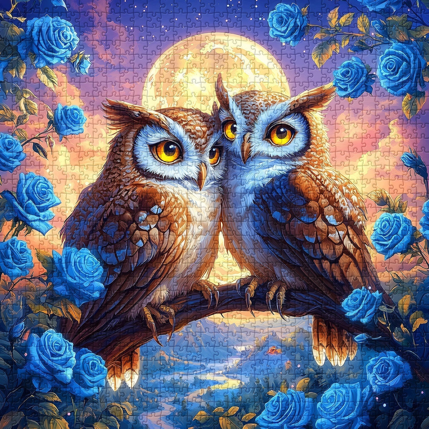 Owls de luna rompecabezas Puzzle 1000 piezas