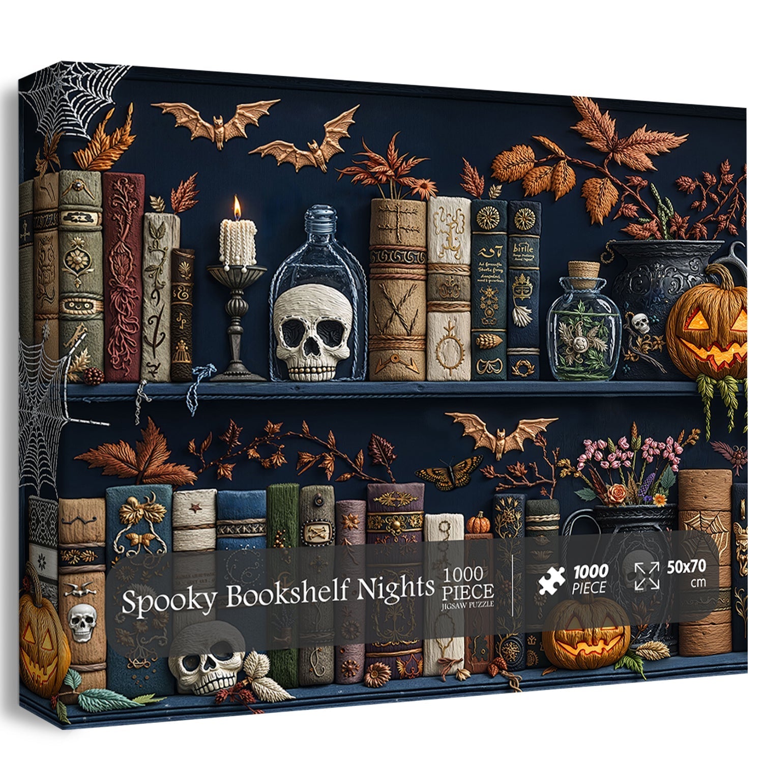 Spooky Bookshelf Nights Rompecabezas 1000 piezas
