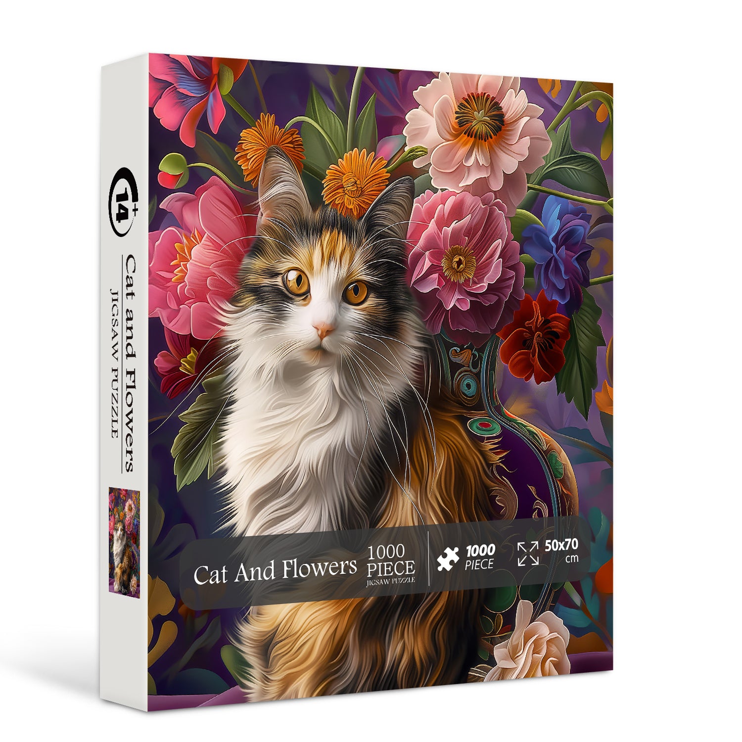 Cat y flores rompecabezas Puzzle 1000 piezas