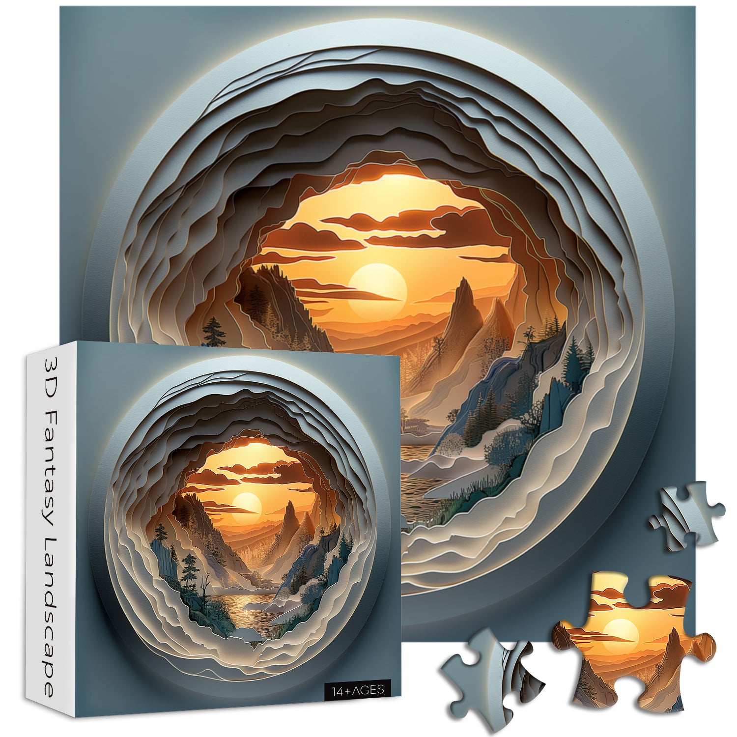 3D Fantasy Landscape Jigsaw Puzzle 1000 piezas