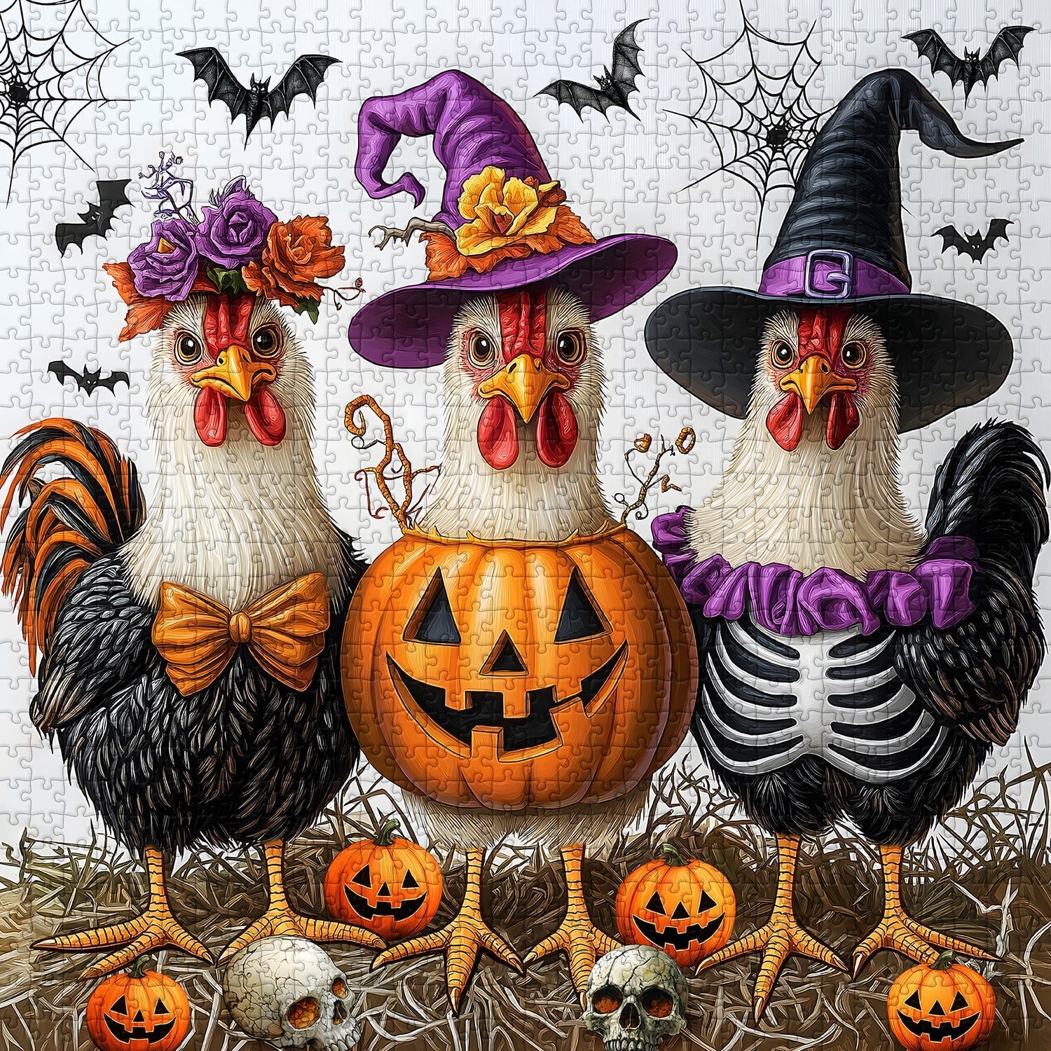 Halloween Trickster Chickens Jigsaw Puzzle 1000 Pieces