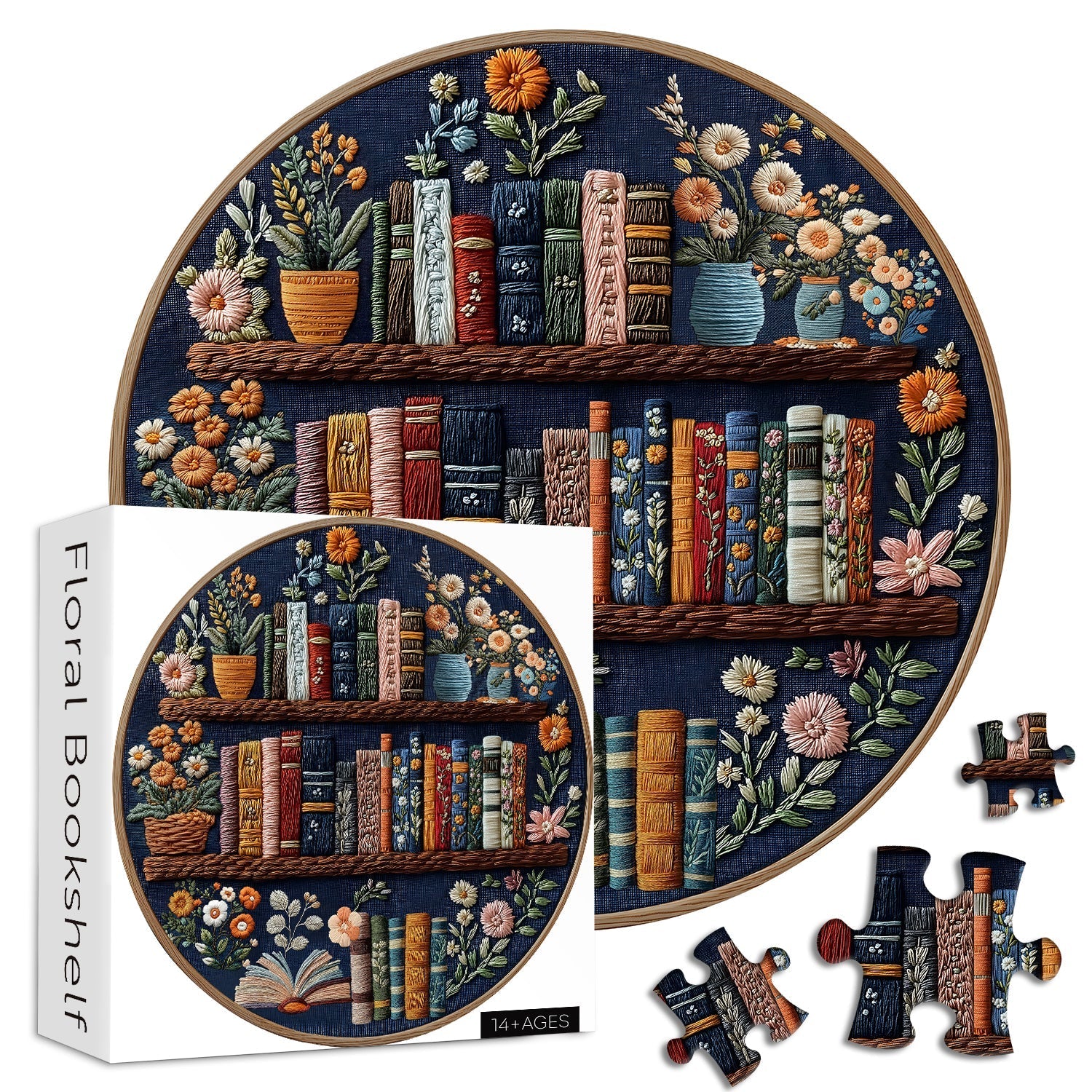 Floral Bookshelf Jigsaw Puzzles 1000 Pieces