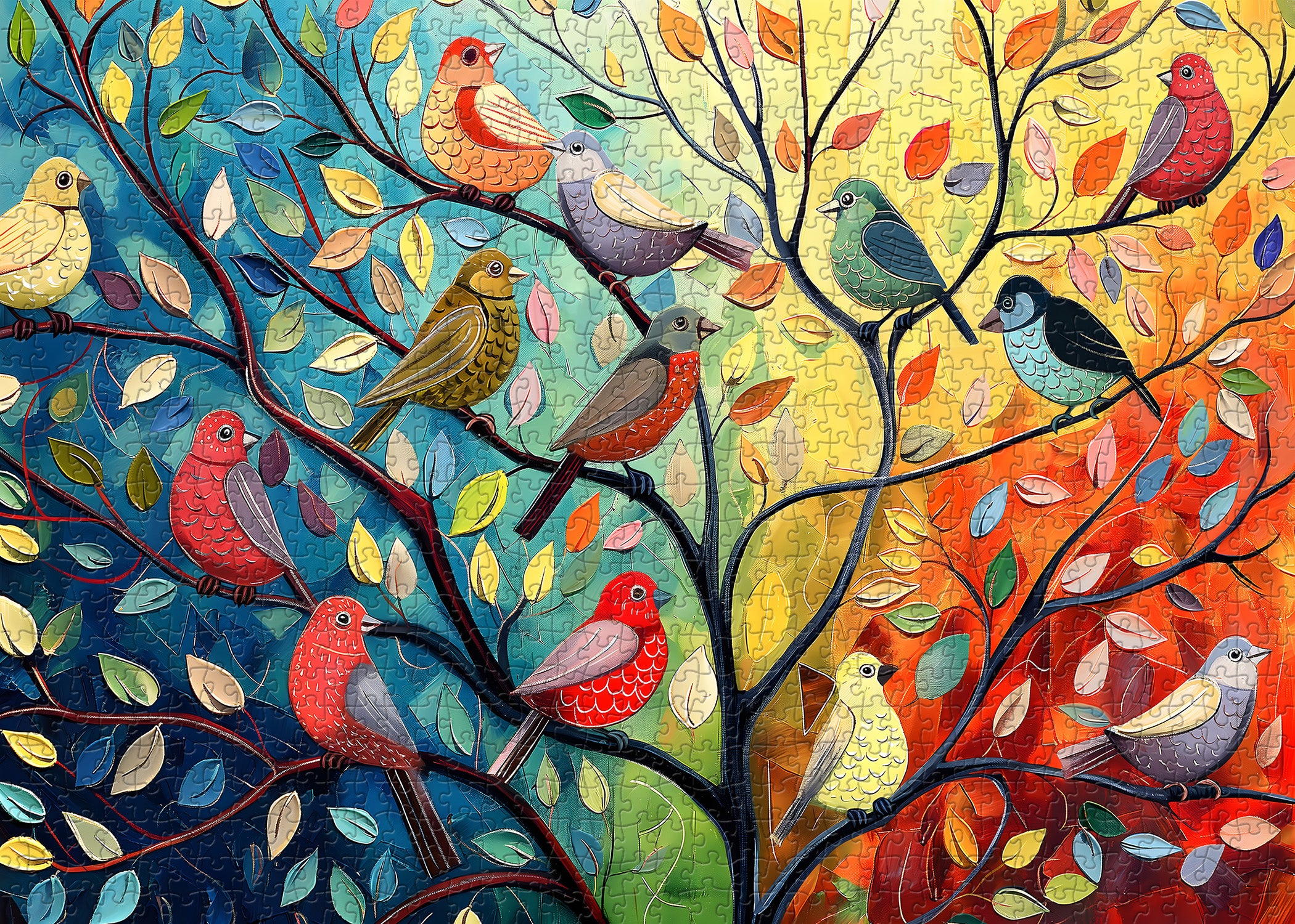 Pun puzzle a fila di gregge in fiore 1000 pezzi