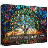 Glasia de vidrieras Jigsaw de follaje Eernal Puzzle 1000 Piezas