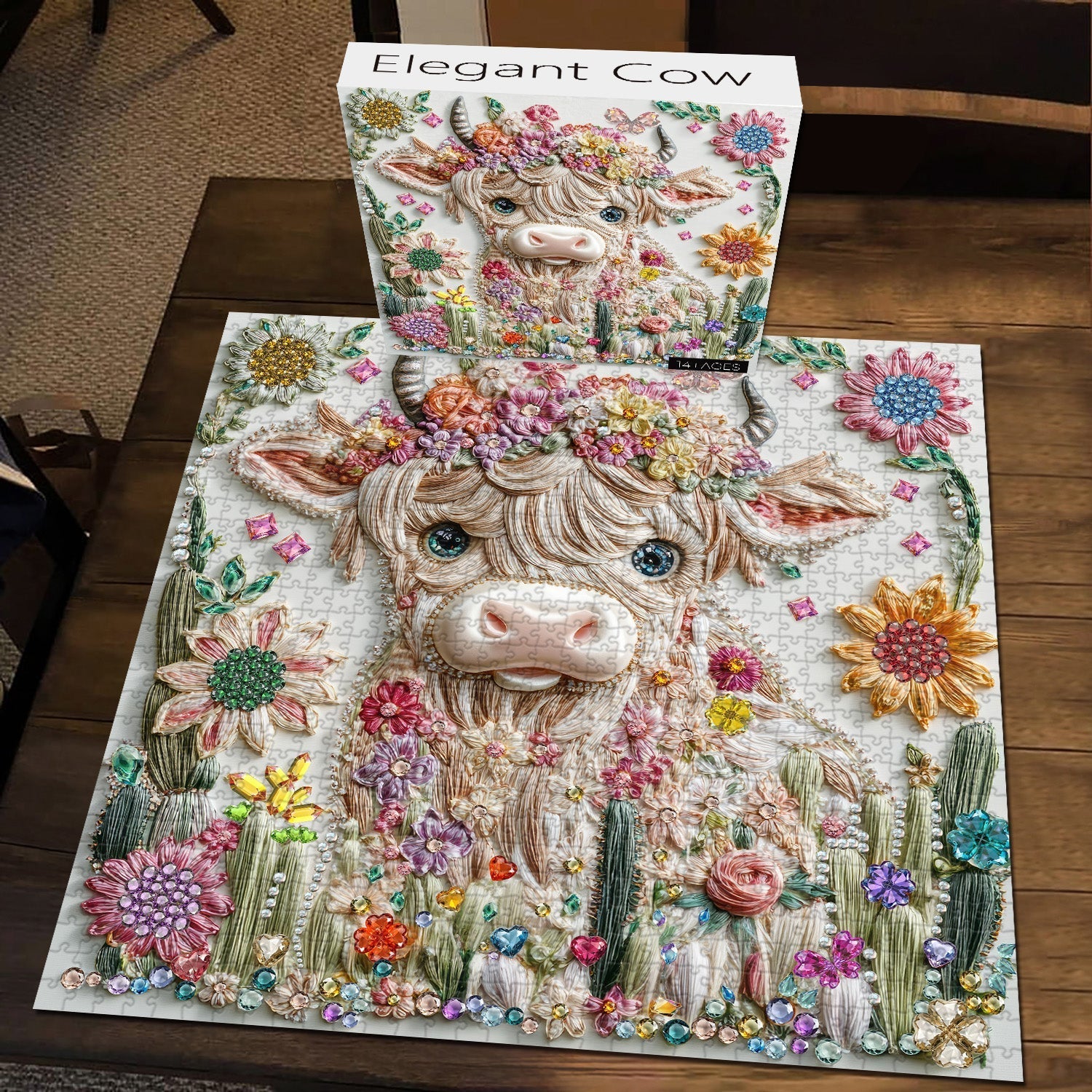 Elegante Volcillo de vaca Puzzle 1000 piezas