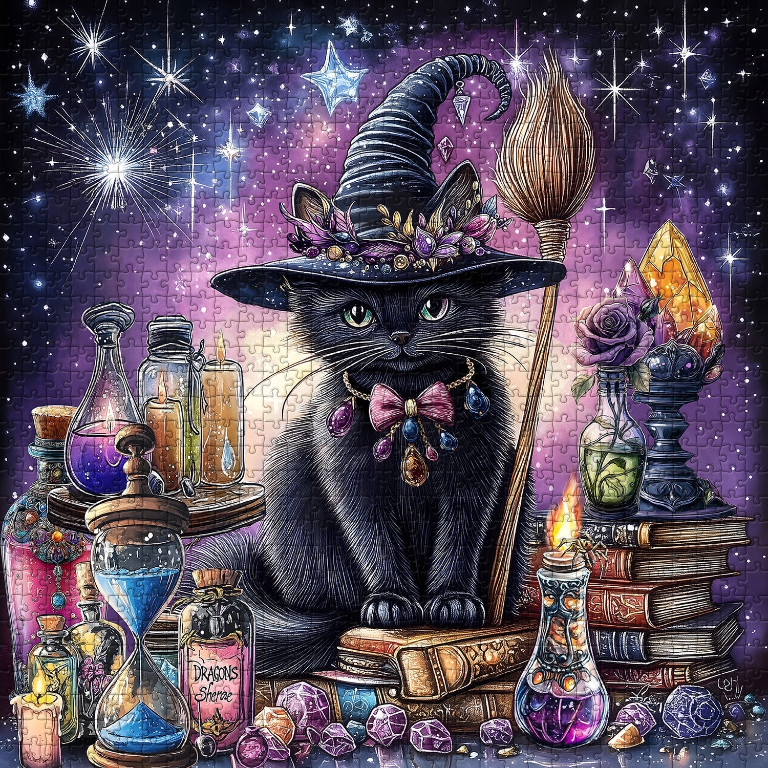 Meow Starry Night Jigsaw Puzzle 1000 Pieces