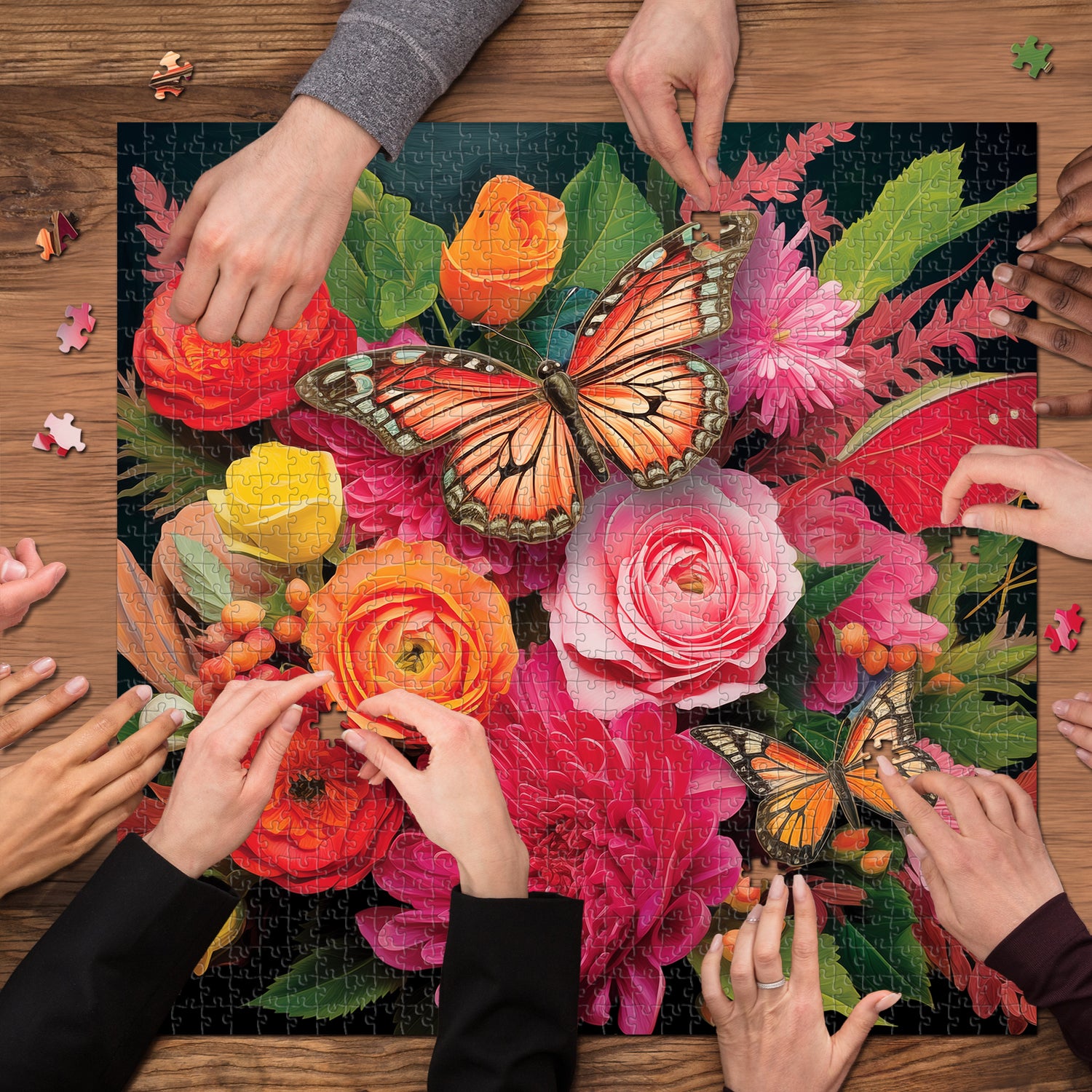 Mariposa y flores rompecabezas rompecabezas 1000 piezas