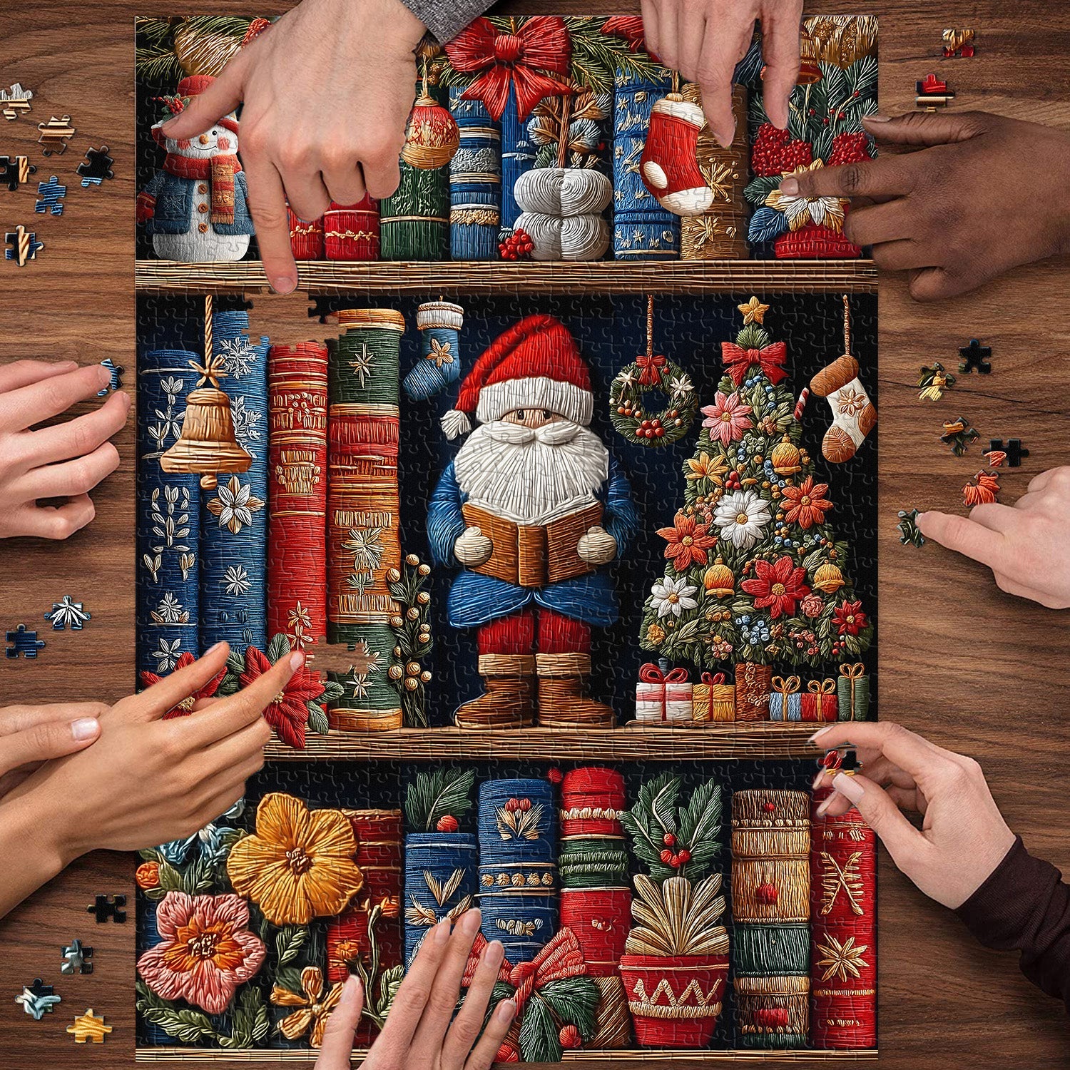 Acogedor estante de navidad rompecabezas 1000 piezas