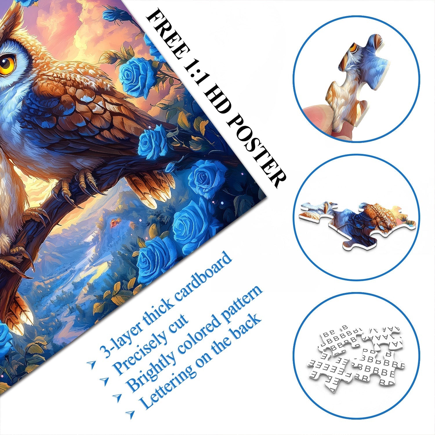 Owls de luna rompecabezas Puzzle 1000 piezas