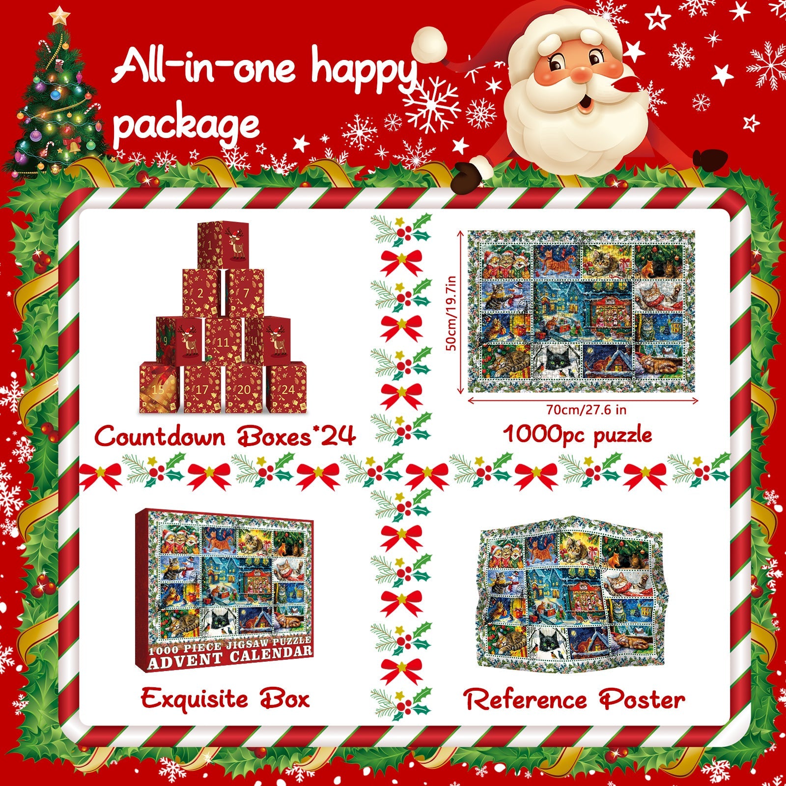 Calendario dell'avventa calendario di natalizio puzzle 1000 pezzi