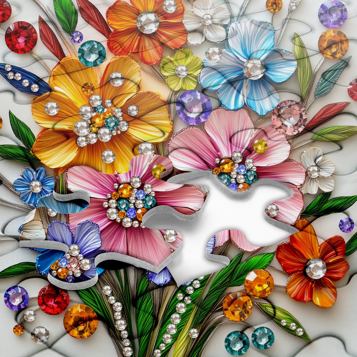 Crystal Wildflowers Jigsaw Puzzle 1000 piezas