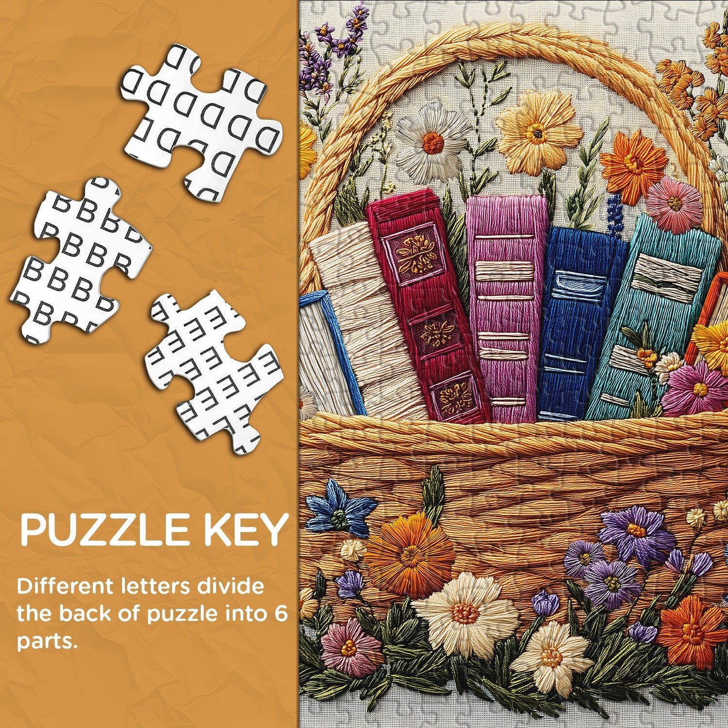 Libros florales Basket Rompecabezas Pizzles 1000 piezas